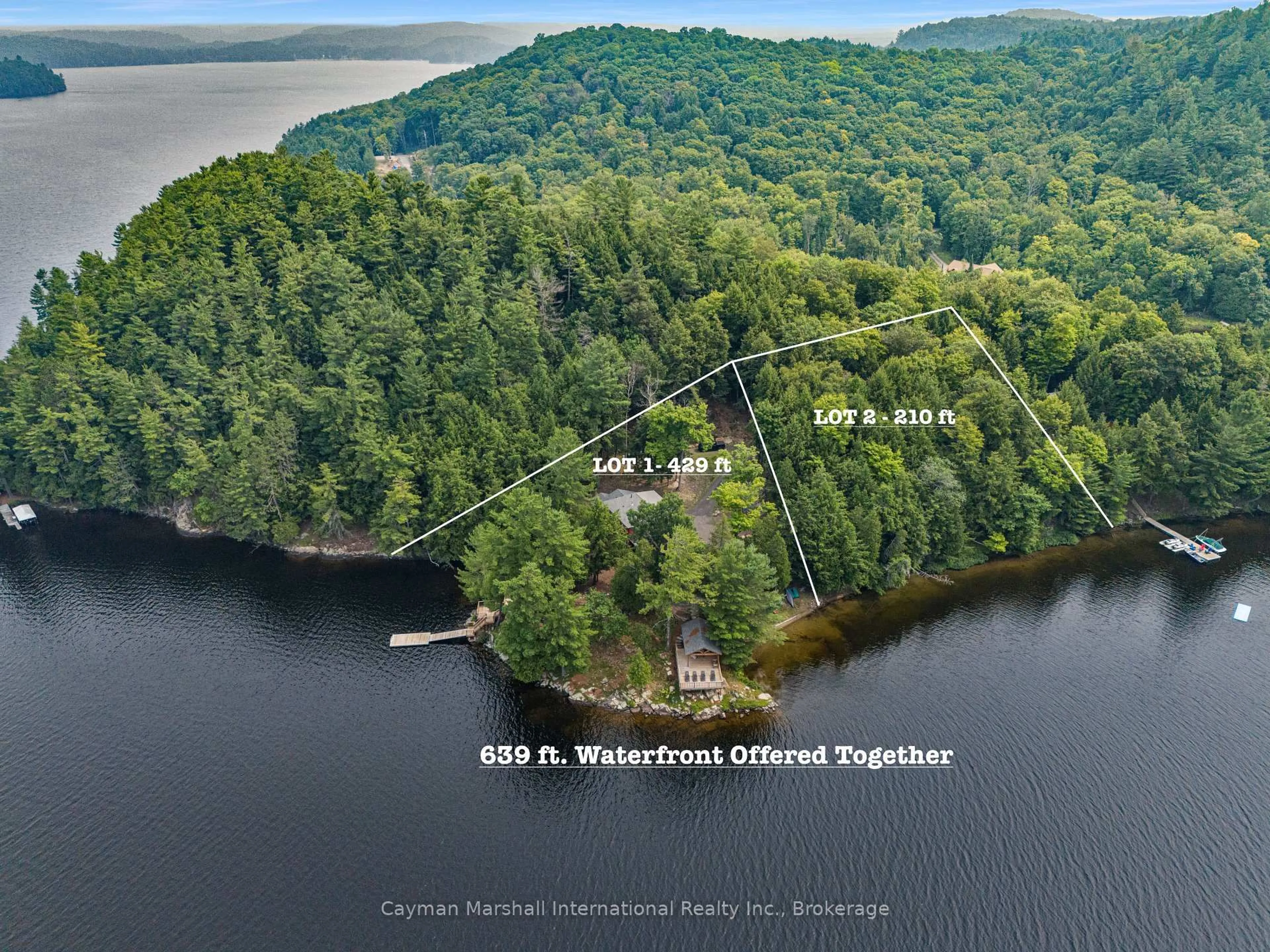 A pic from outside/outdoor area/front of a property/back of a property/a pic from drone, water/lake/river/ocean view for 2/3-1030 Raven Hill Rd, Lake of Bays Ontario P0A 1H0