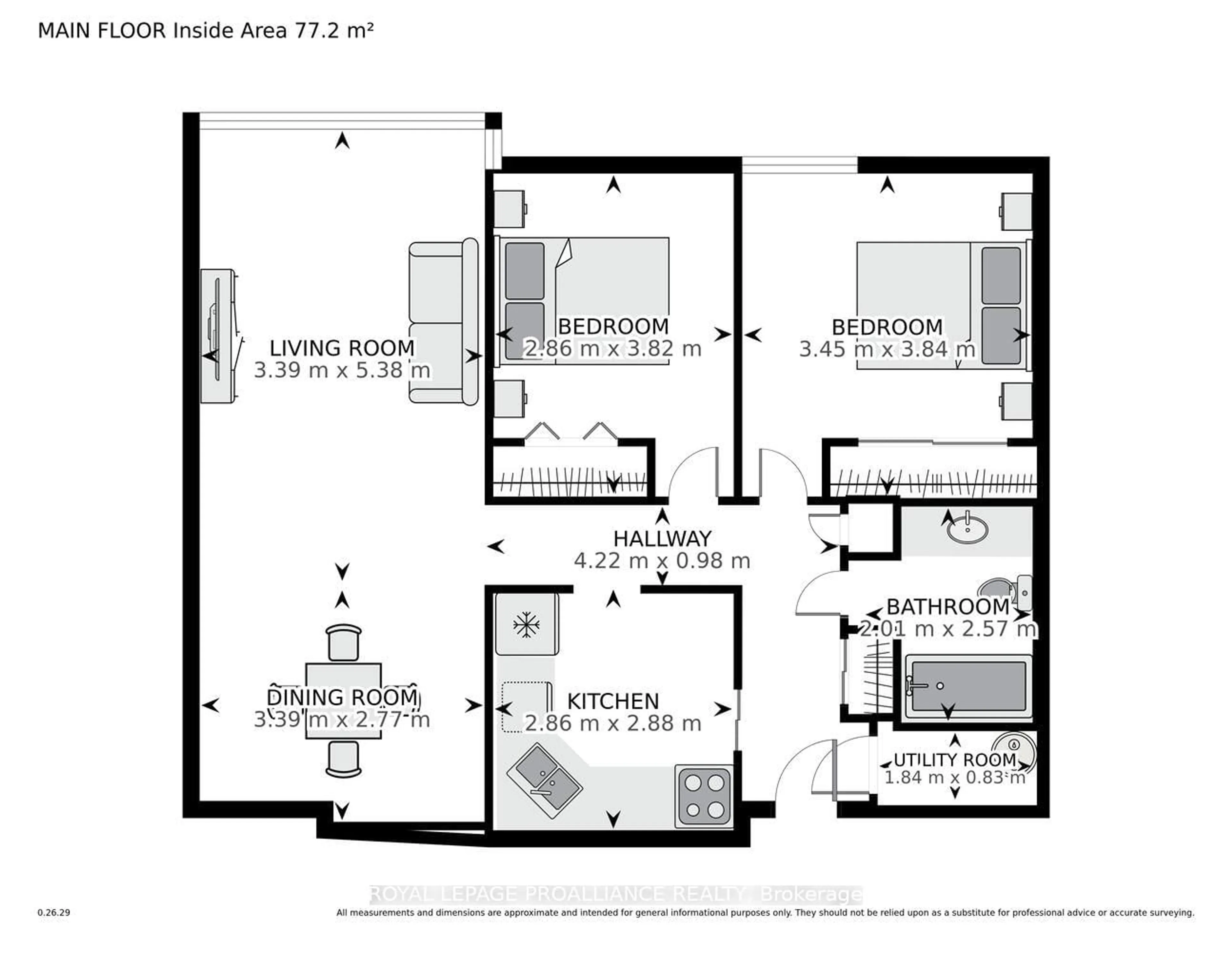 Floor plan for 820 Laurier Blvd #205, Brockville Ontario K6V 6Z2