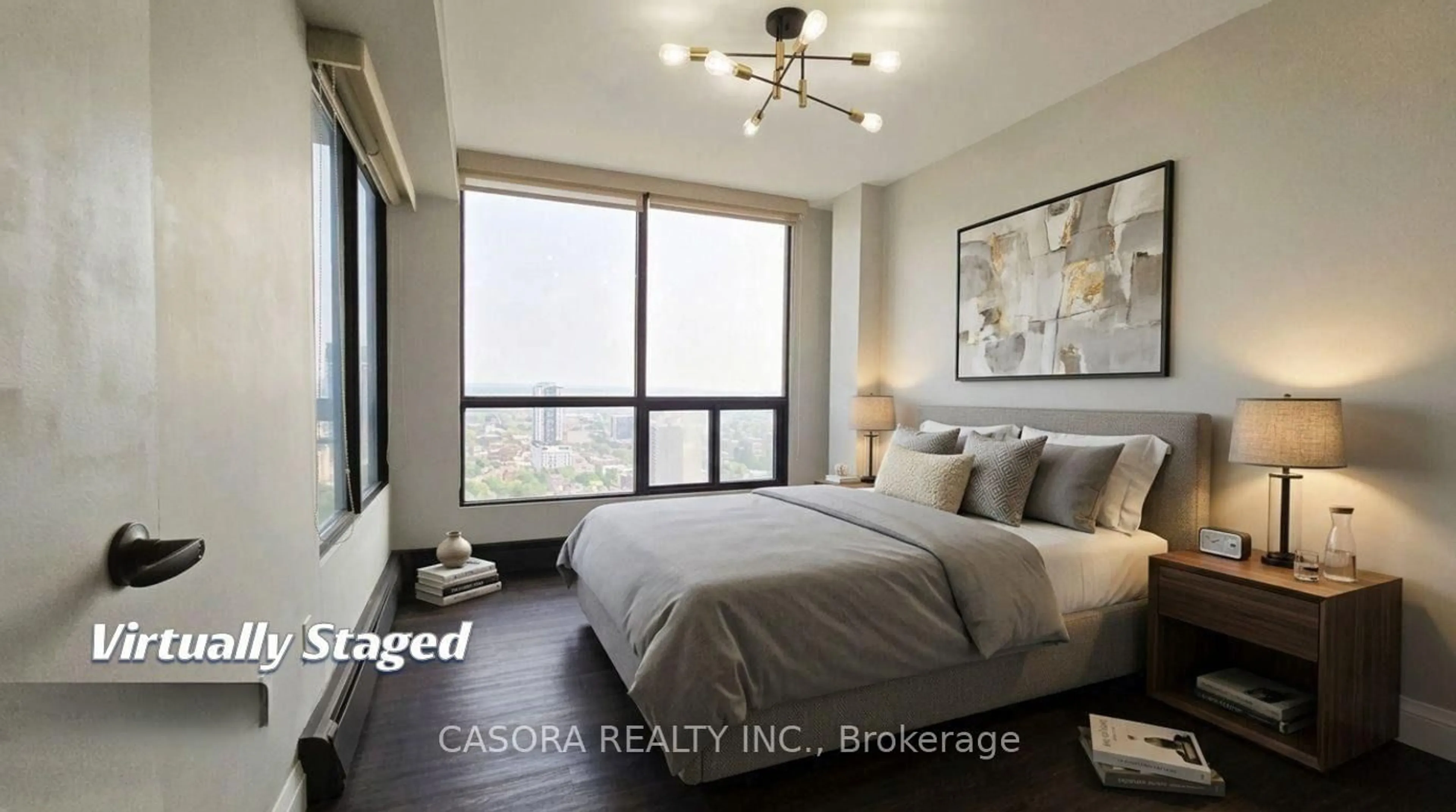 Bedroom with bed, unknown for 150 Charlton Ave #3003, Hamilton Ontario L8N 3X3