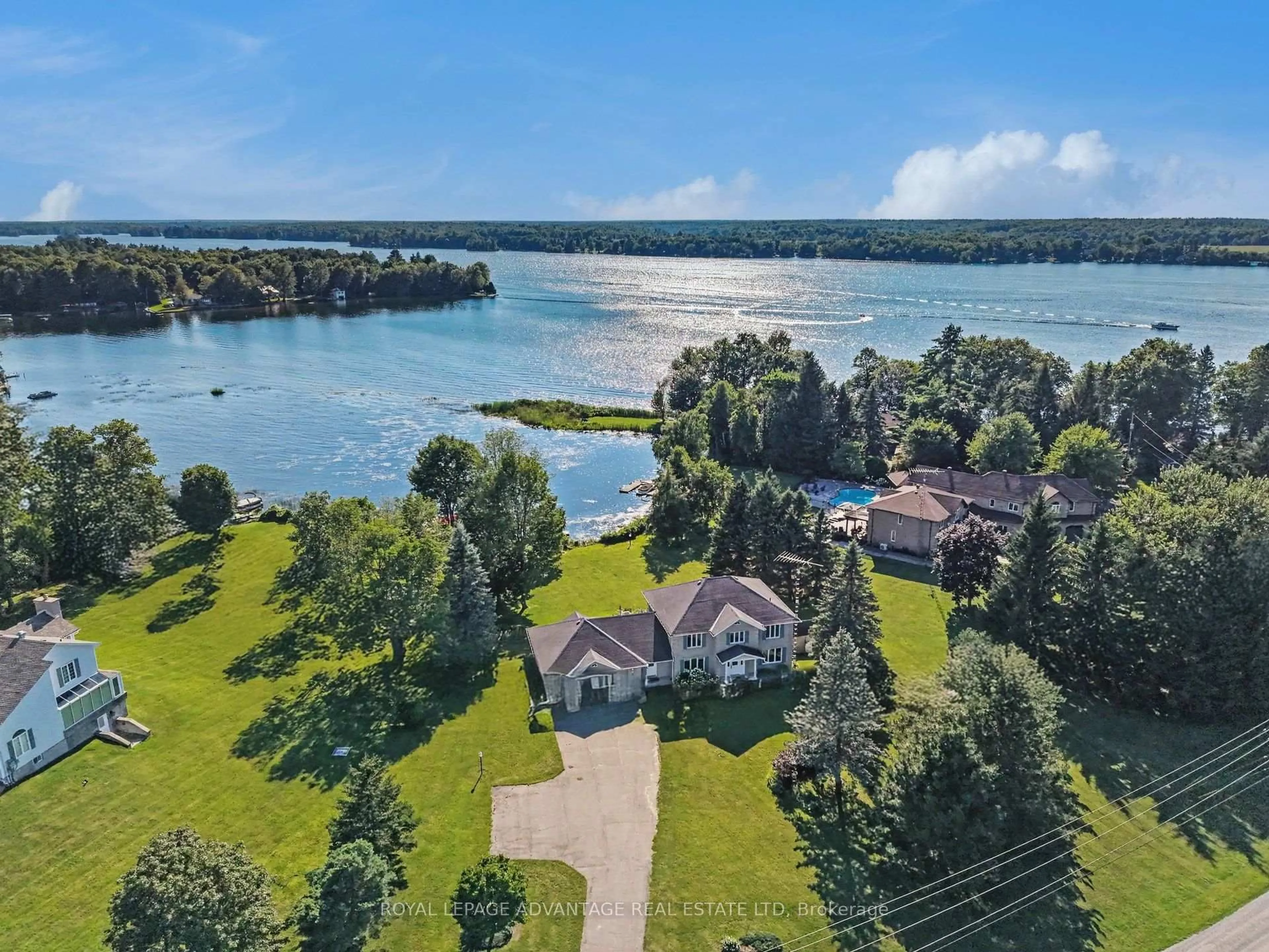 A pic from outside/outdoor area/front of a property/back of a property/a pic from drone, water/lake/river/ocean view for 30 R14 Rd, Rideau Lakes Ontario K0G 1L0
