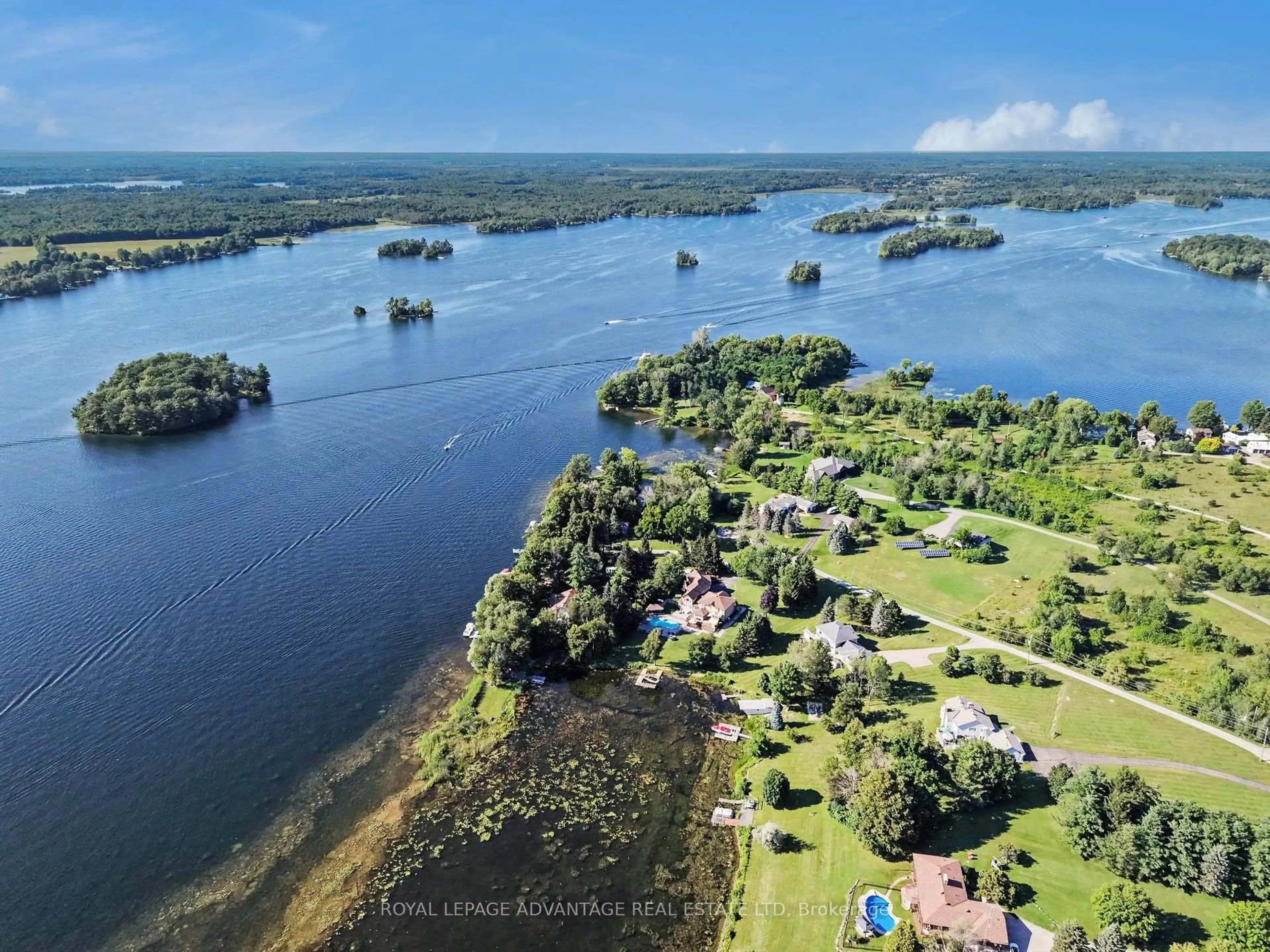 A pic from outside/outdoor area/front of a property/back of a property/a pic from drone, water/lake/river/ocean view for 30 R14 Rd, Rideau Lakes Ontario K0G 1L0