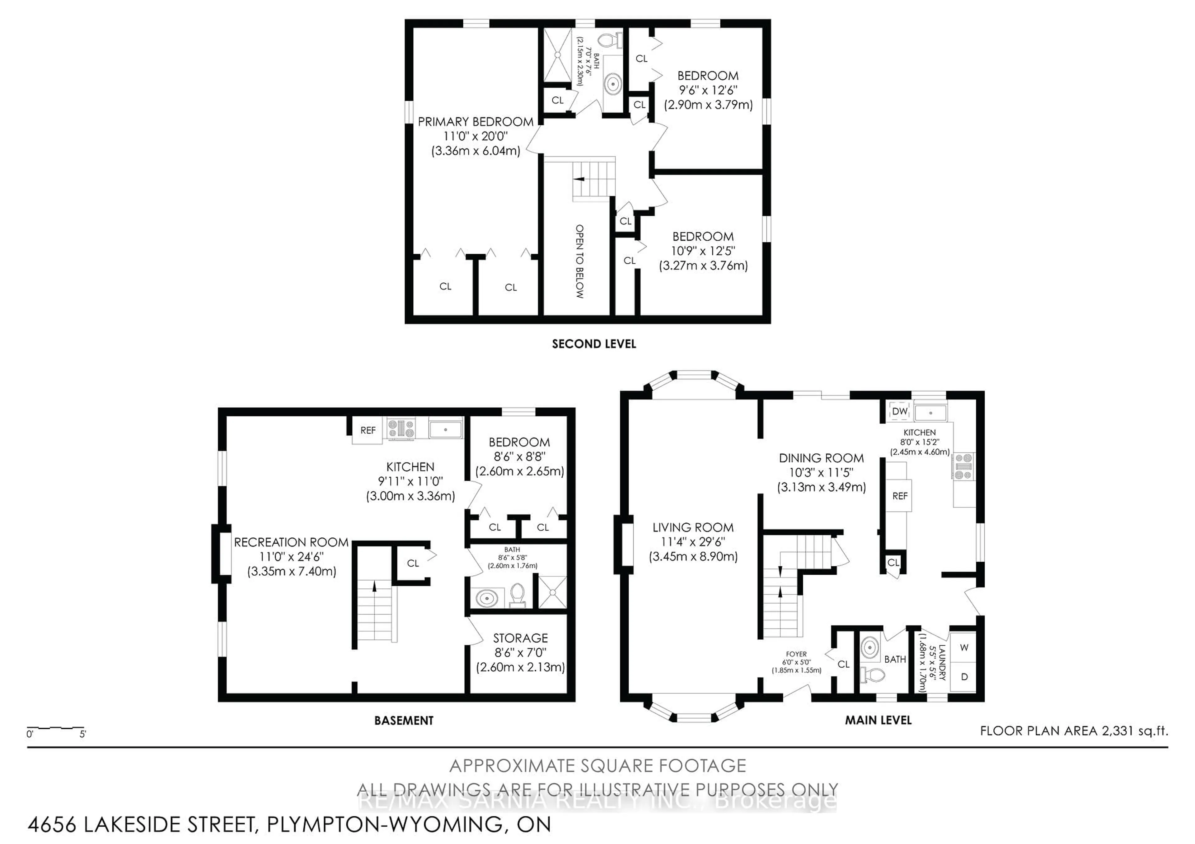 Floor plan for 4656 Lakeside St, Plympton-Wyoming Ontario N0N 1J0