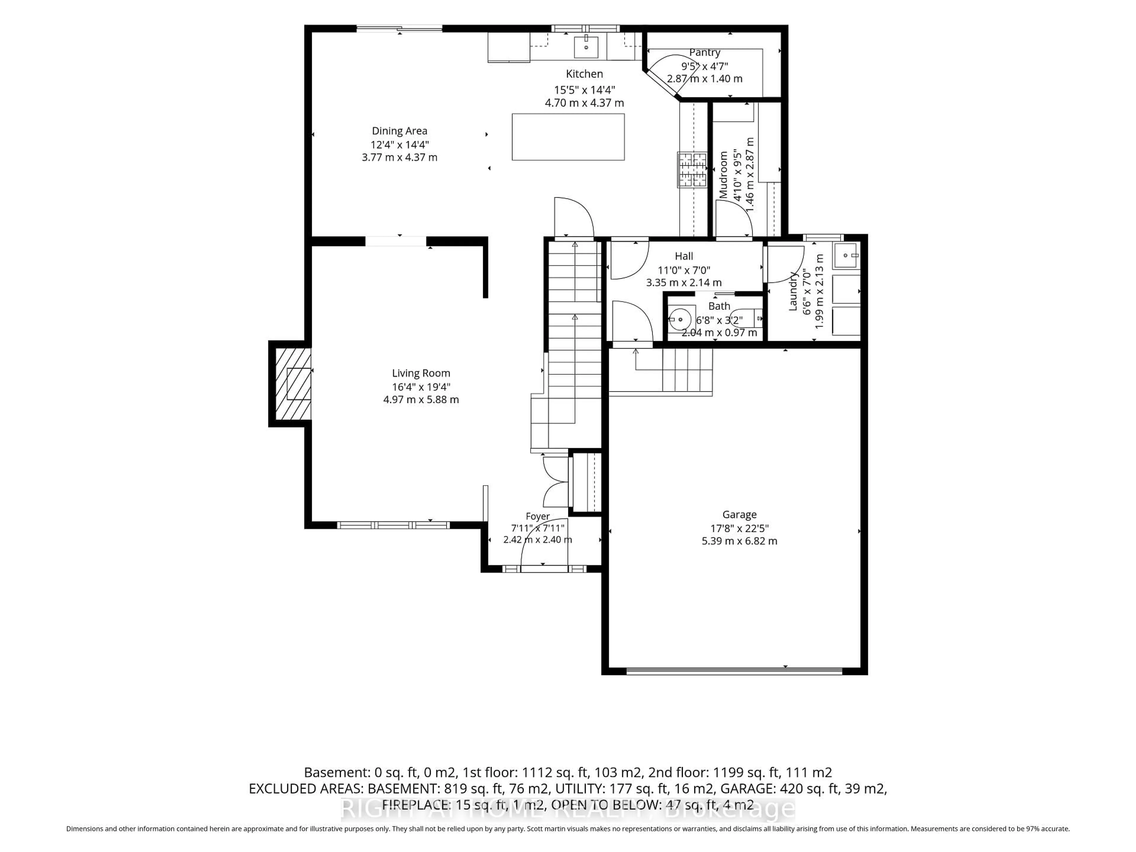 Floor plan for 1334 Fribourg St, Russell Ontario K0A 1W0