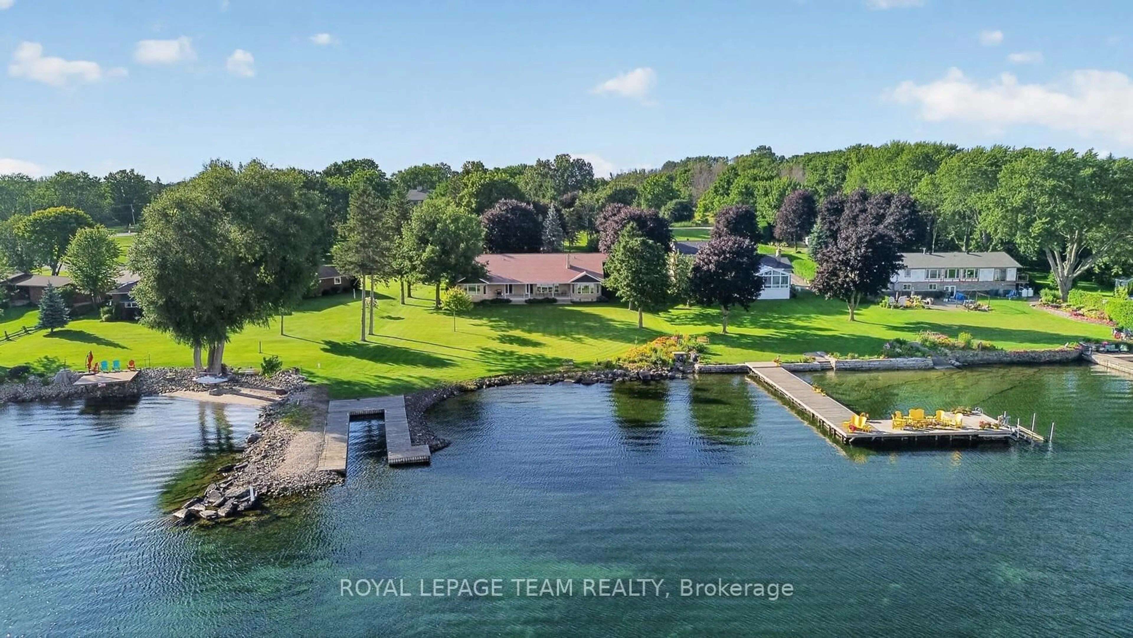 A pic from outside/outdoor area/front of a property/back of a property/a pic from drone, water/lake/river/ocean view for 1363 County 2 Rd, Augusta Ontario K0E 1T0