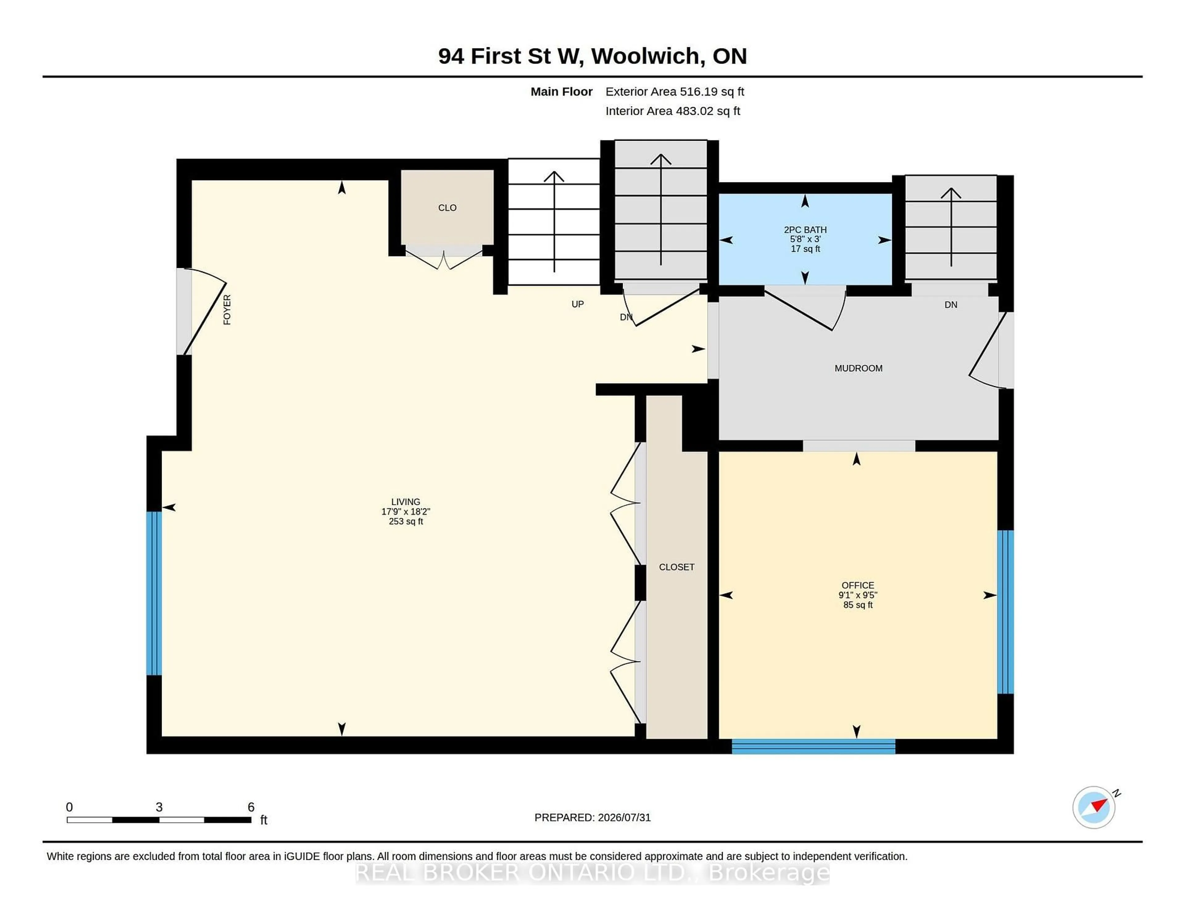 Floor plan for 94 First St, Woolwich Ontario N3B 1H1