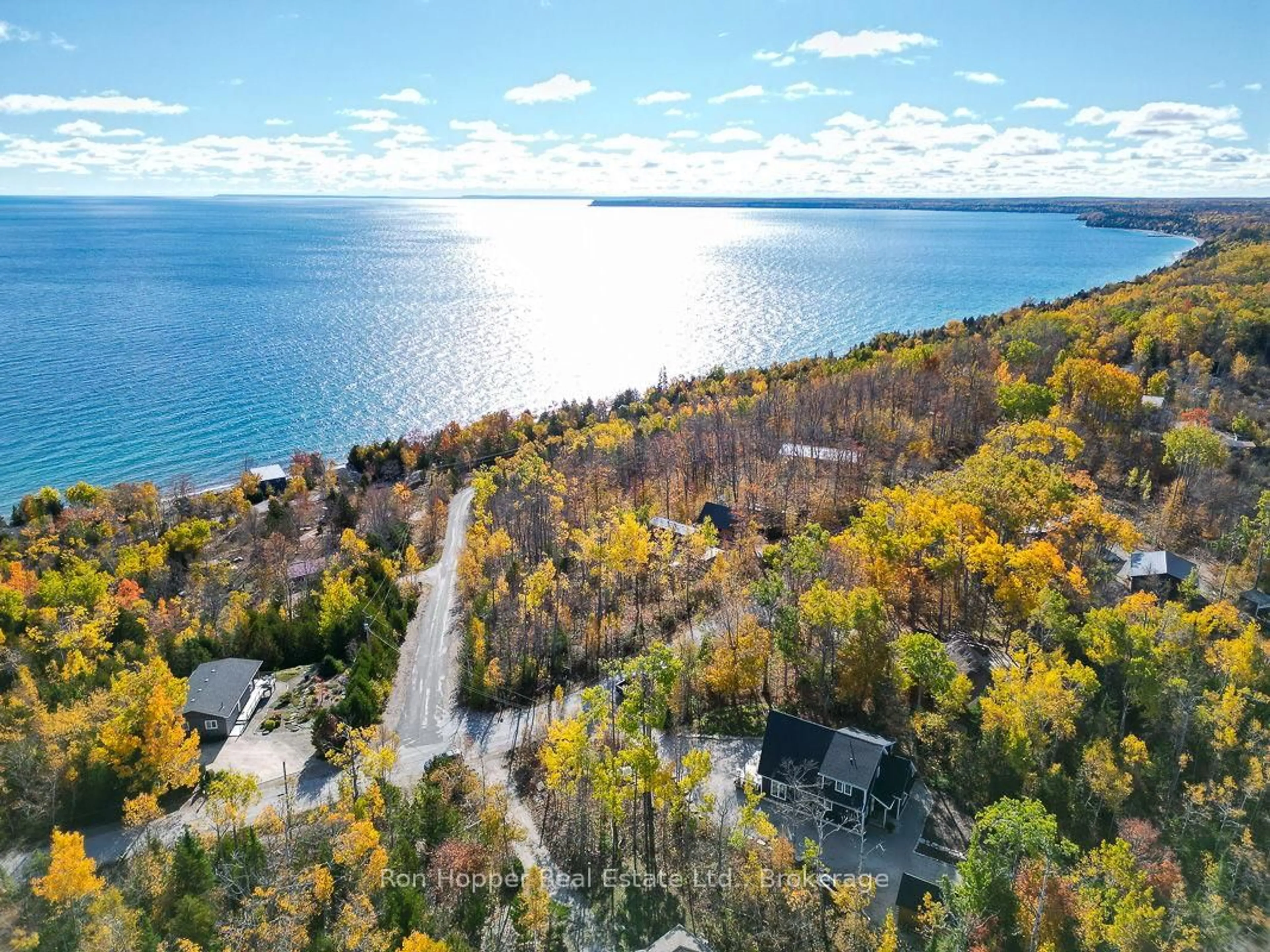 A pic from outside/outdoor area/front of a property/back of a property/a pic from drone, water/lake/river/ocean view for 41 Harkins Rd, Northern Bruce Peninsula Ontario N0H 1Z0