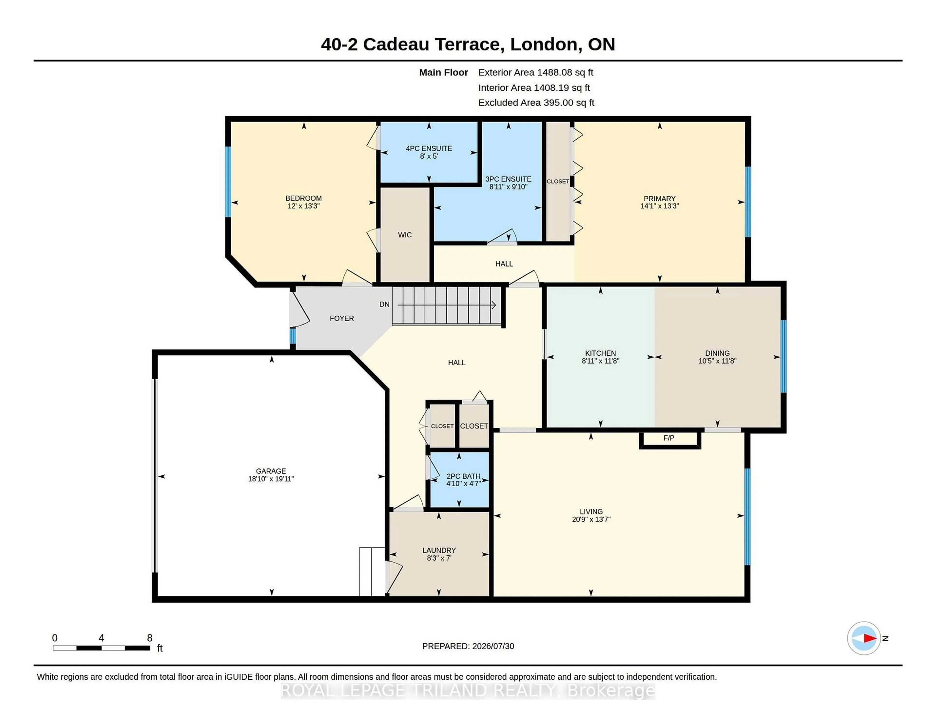 Floor plan for 2 Cadeau Terr #40, London South Ontario N6K 4G4