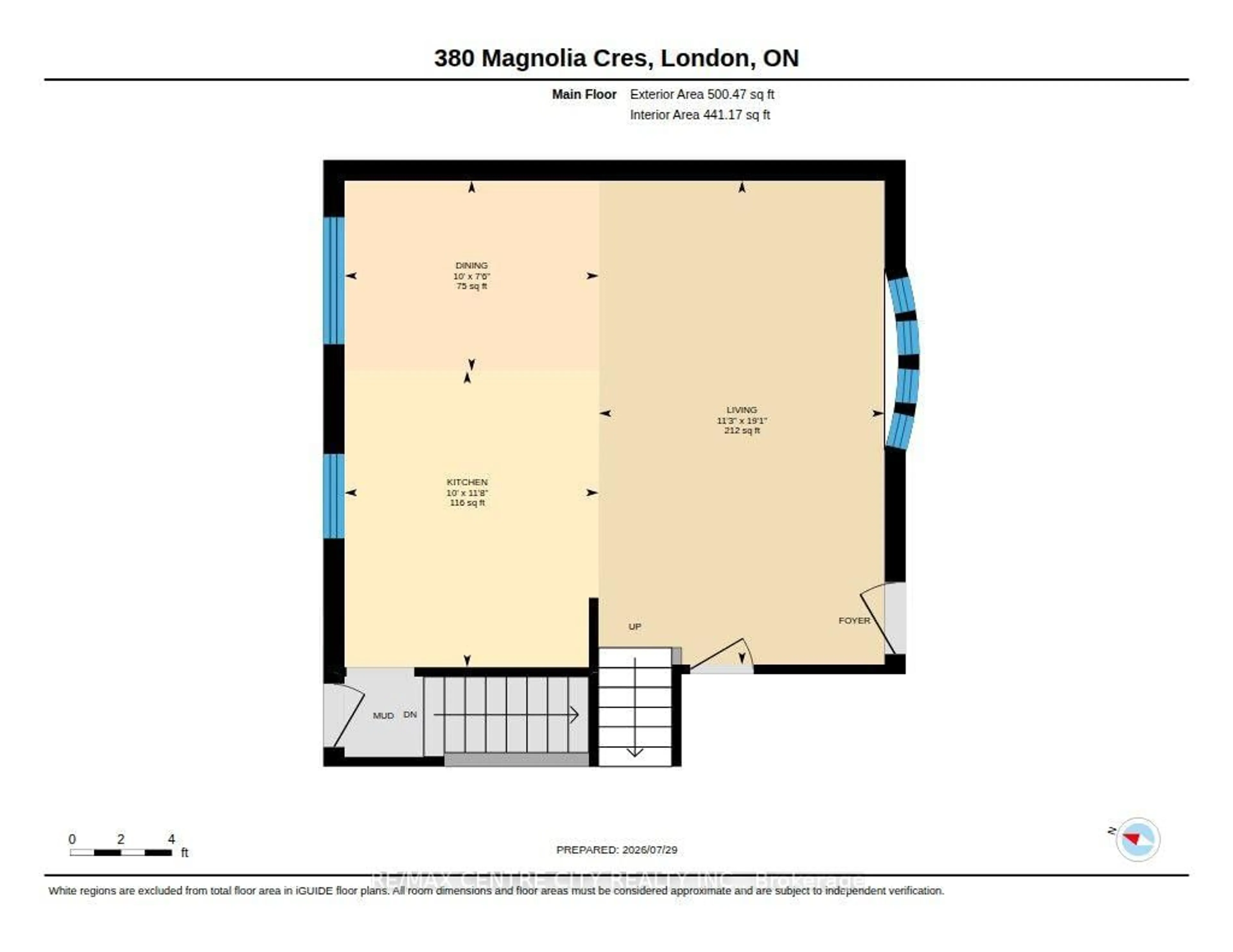 Floor plan for 380 Magnolia Cres, London East Ontario N5Y 4S9