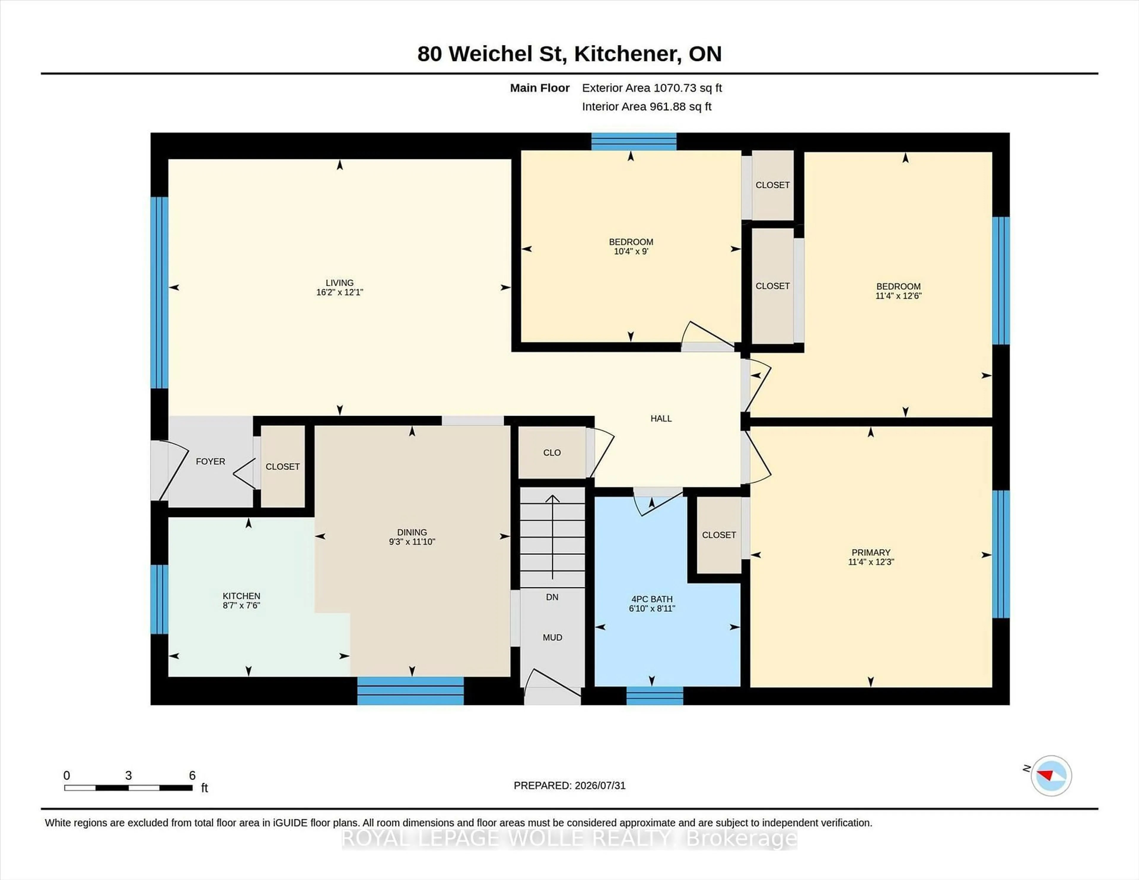 Floor plan for 80 Weichel St, Kitchener Ontario N2M 2A6