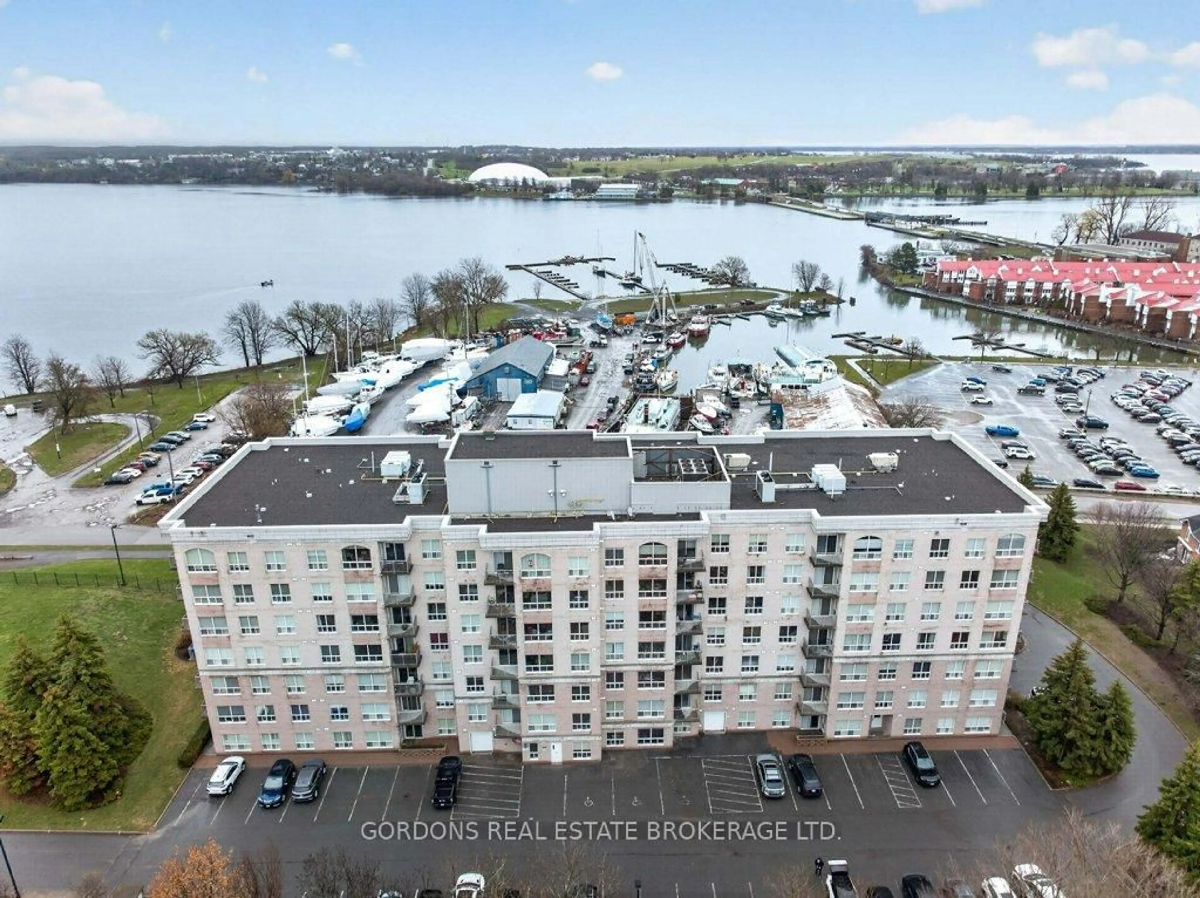 A pic from outside/outdoor area/front of a property/back of a property/a pic from drone, water/lake/river/ocean view for 350 Wellington St #401, Kingston Ontario K7K 7J7