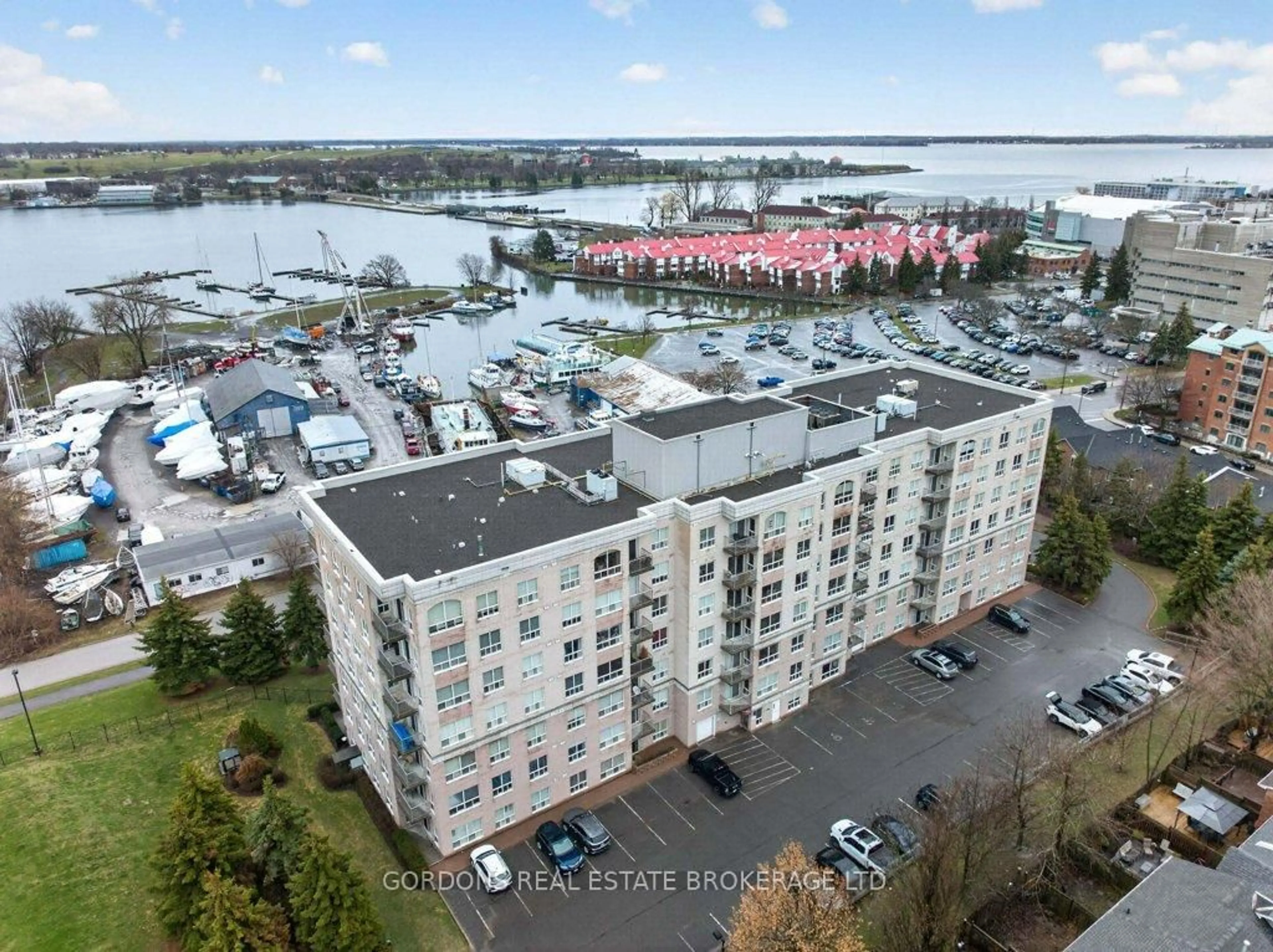 A pic from outside/outdoor area/front of a property/back of a property/a pic from drone, water/lake/river/ocean view for 350 Wellington St #401, Kingston Ontario K7K 7J7