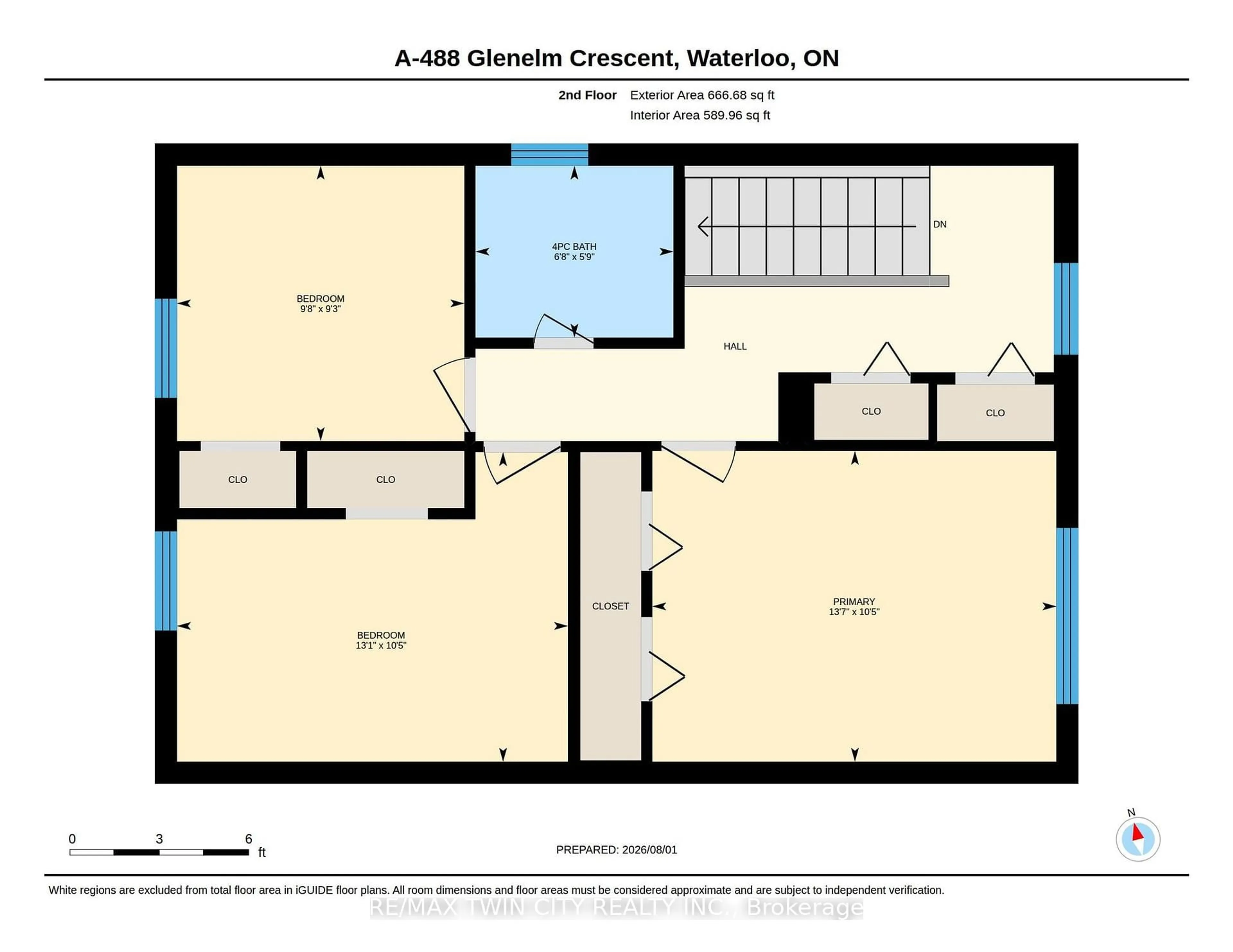 Floor plan for 488 Glenelm Cres #A, Waterloo Ontario N2L 5C8