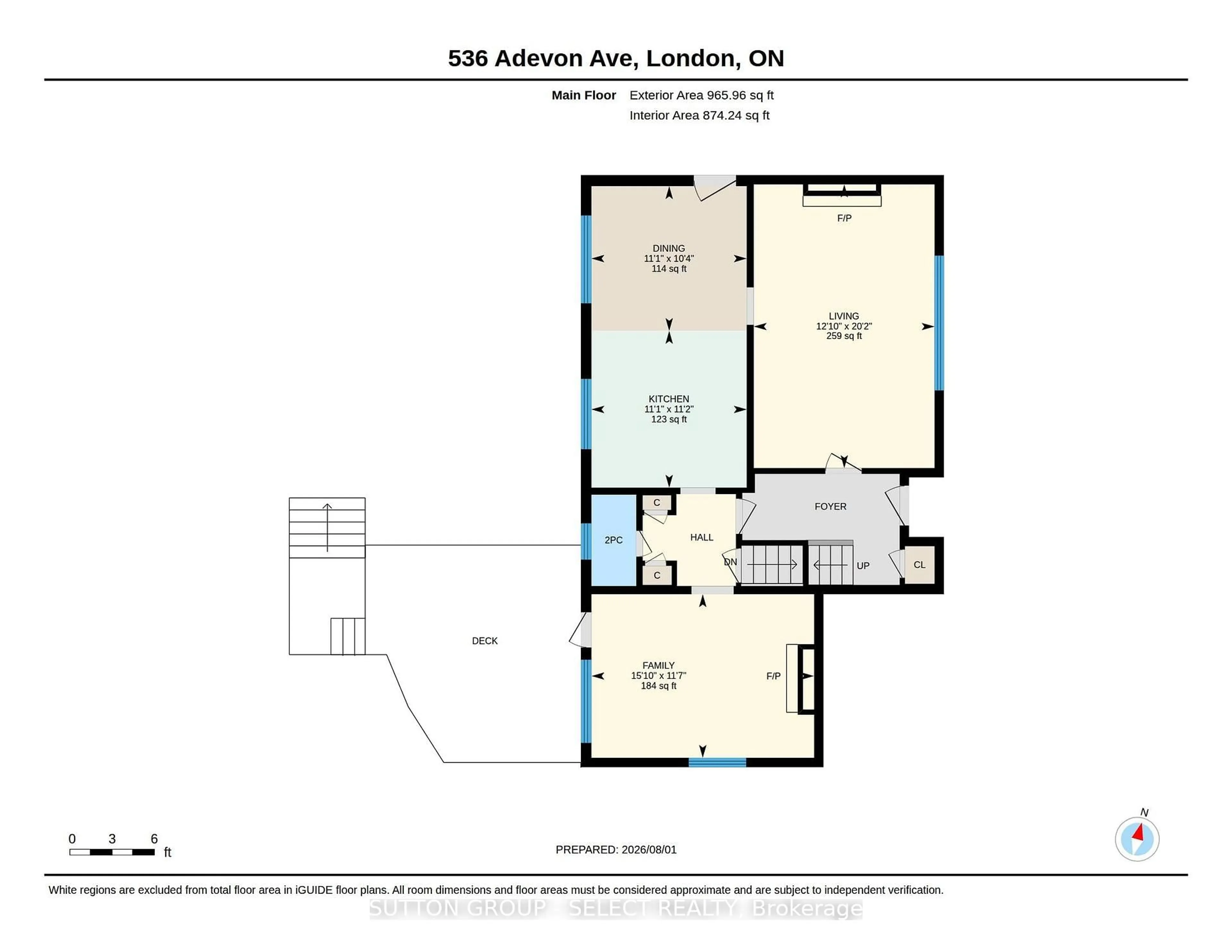 Floor plan for 536 Adevon Ave, London North Ontario N6H 3L6