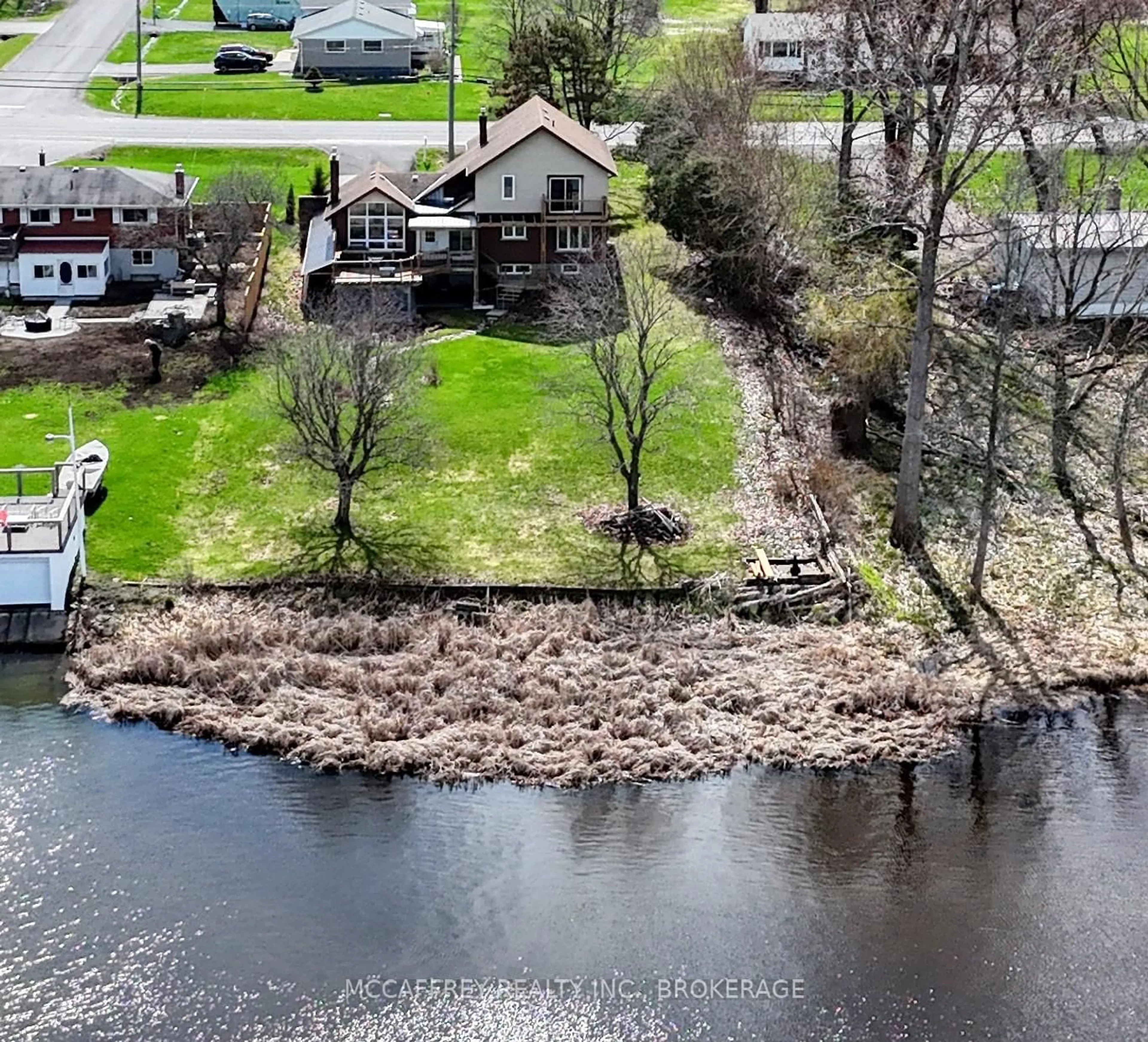 A pic from outside/outdoor area/front of a property/back of a property/a pic from drone, water/lake/river/ocean view for 79 River Rd, Greater Napanee Ontario K7R 3H3