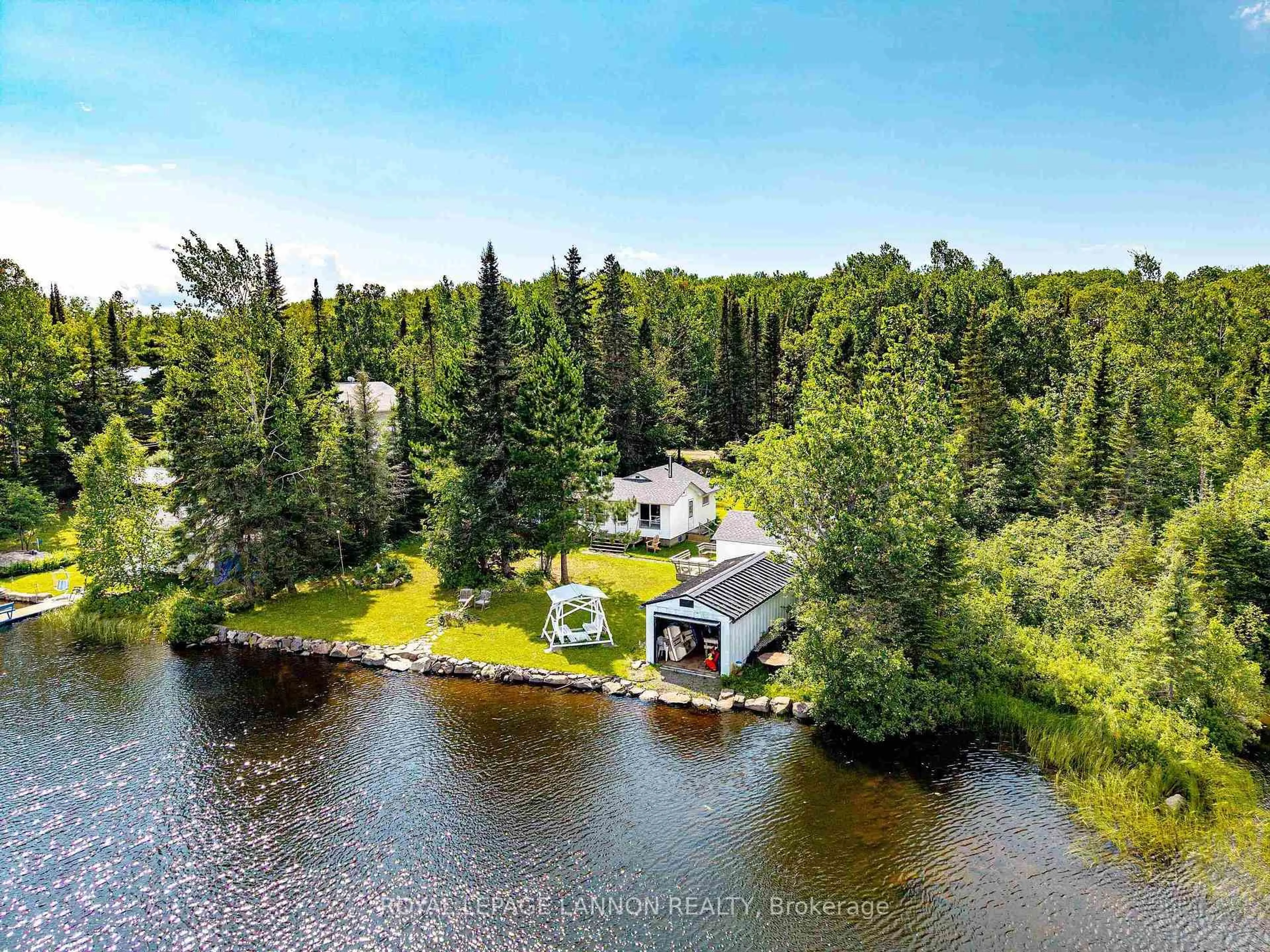 A pic from outside/outdoor area/front of a property/back of a property/a pic from drone, water/lake/river/ocean view for 22 Warnica Rd, Thunder Bay Remote Area Ontario P7G 0Y5