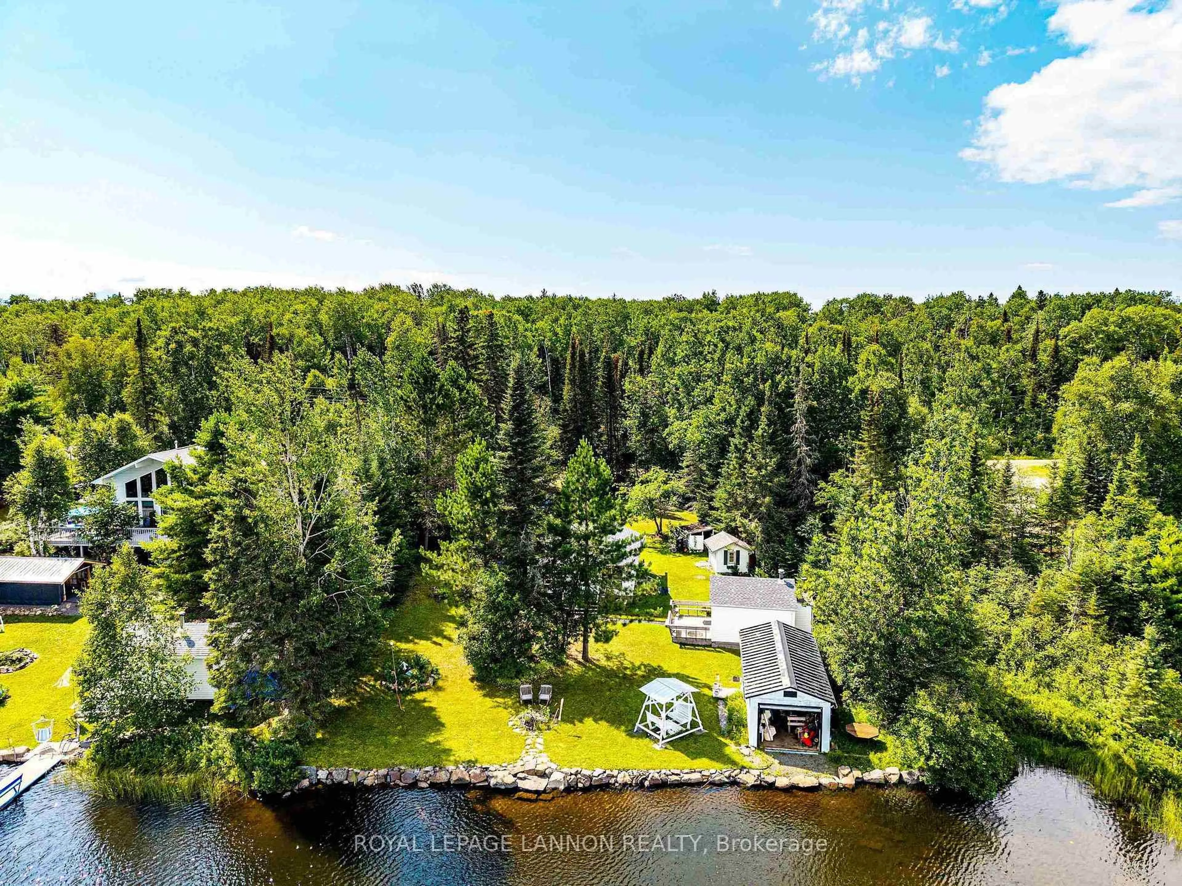 A pic from outside/outdoor area/front of a property/back of a property/a pic from drone, water/lake/river/ocean view for 22 Warnica Rd, Thunder Bay Remote Area Ontario P7G 0Y5