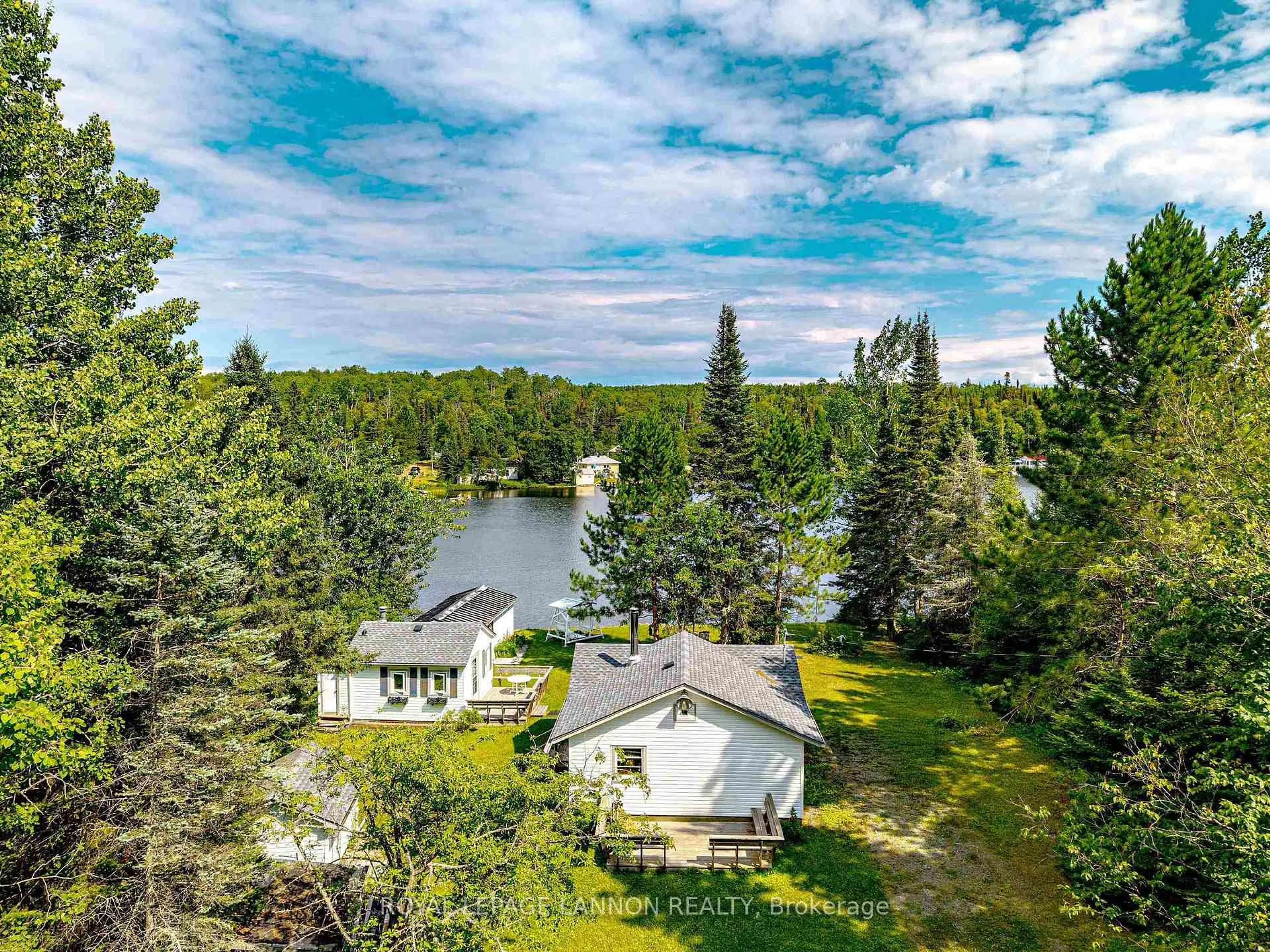 A pic from outside/outdoor area/front of a property/back of a property/a pic from drone, water/lake/river/ocean view for 22 Warnica Rd, Thunder Bay Remote Area Ontario P7G 0Y5