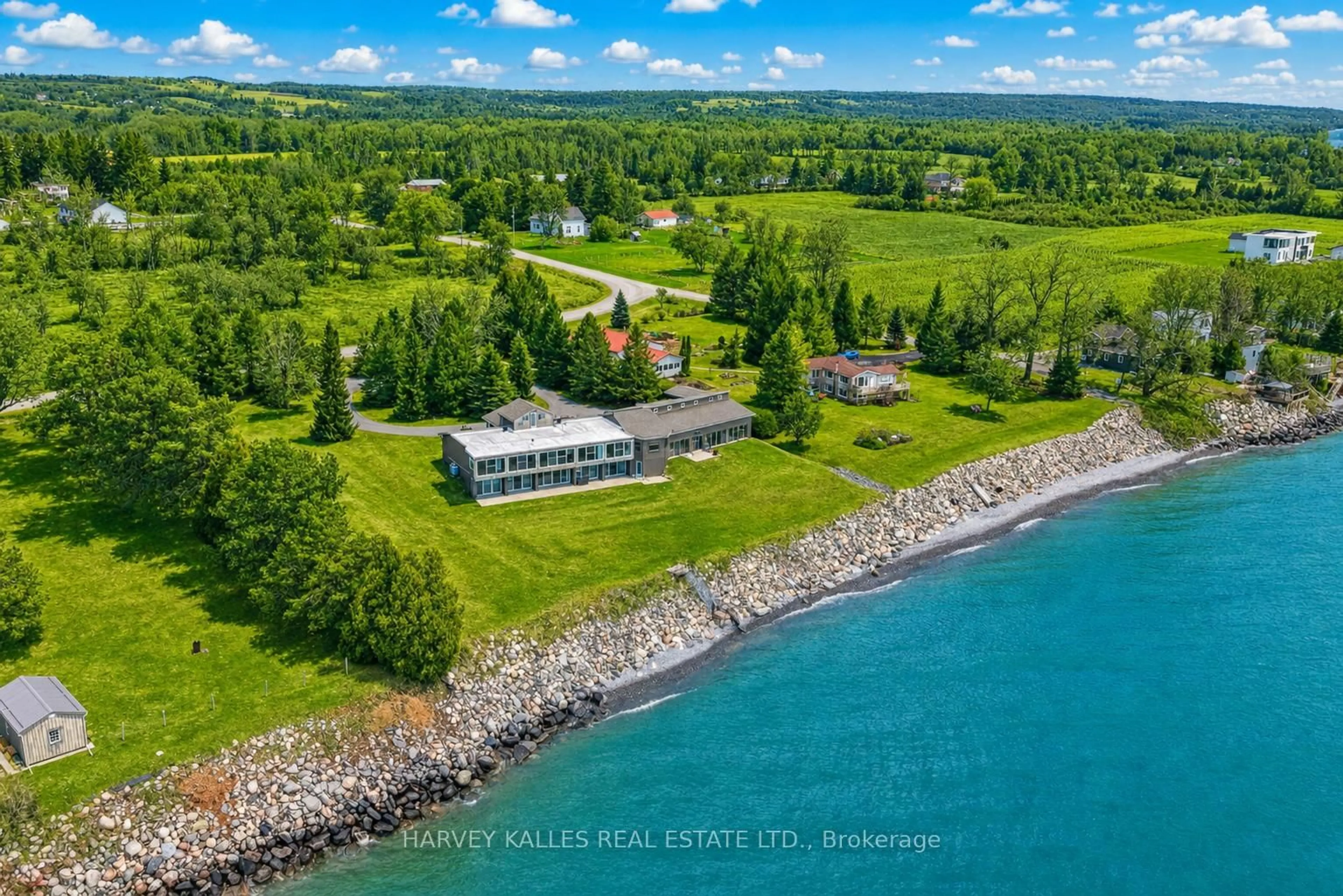 A pic from outside/outdoor area/front of a property/back of a property/a pic from drone, water/lake/river/ocean view for 431 Victoria Beach Rd, Cramahe Ontario K0K 1S0