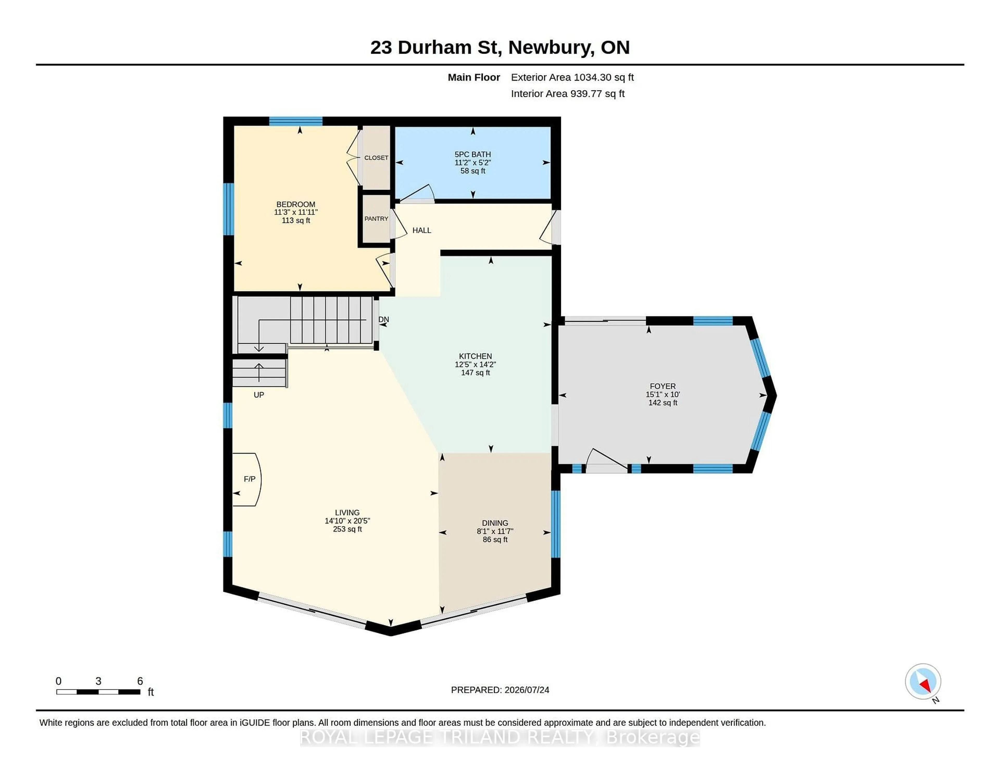 Floor plan for 23 DURHAM St, Newbury Ontario N0L 1Z0