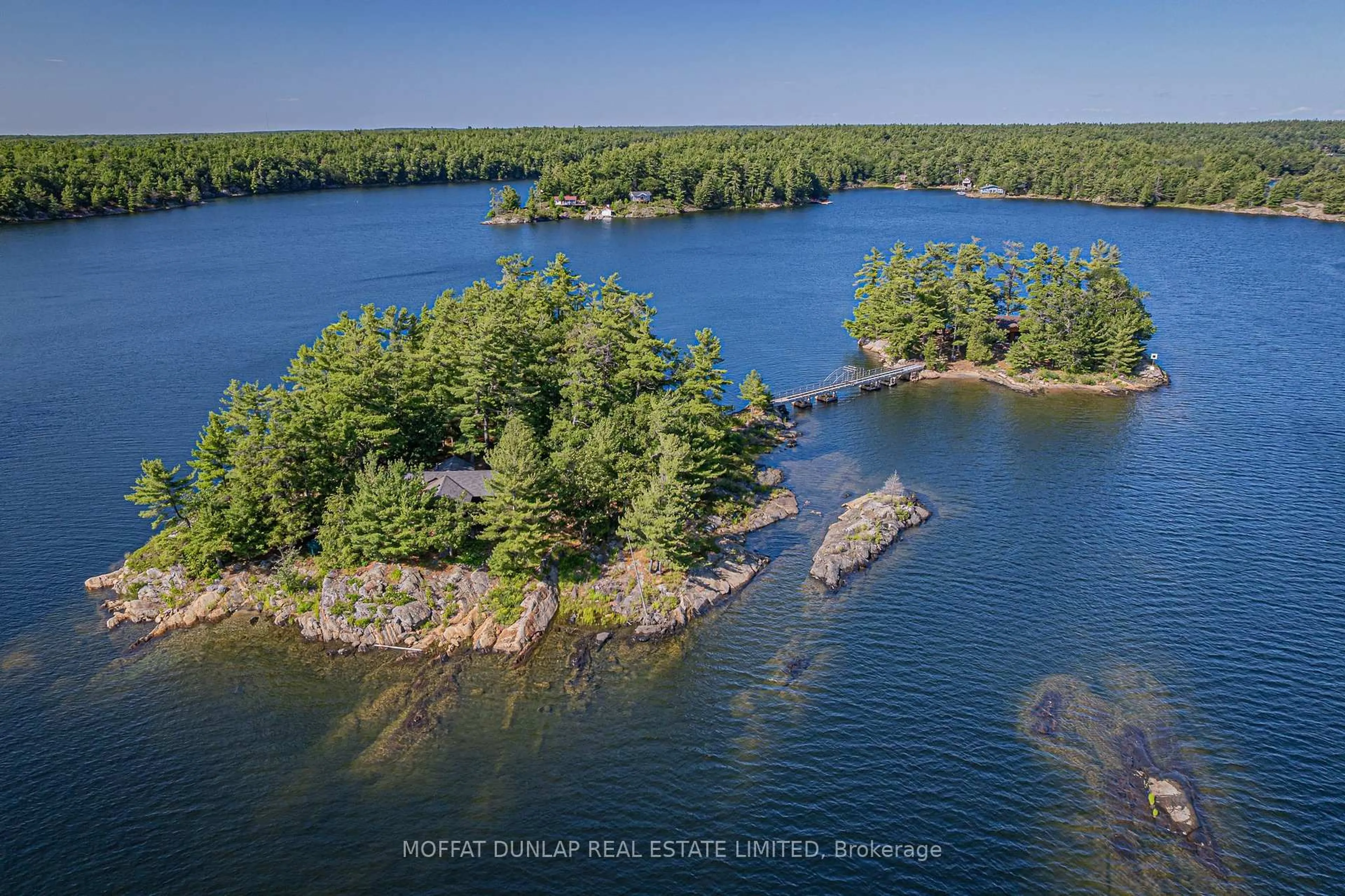 A pic from outside/outdoor area/front of a property/back of a property/a pic from drone, water/lake/river/ocean view for B691 Island Island, The Archipelago Ontario P2A 0A1