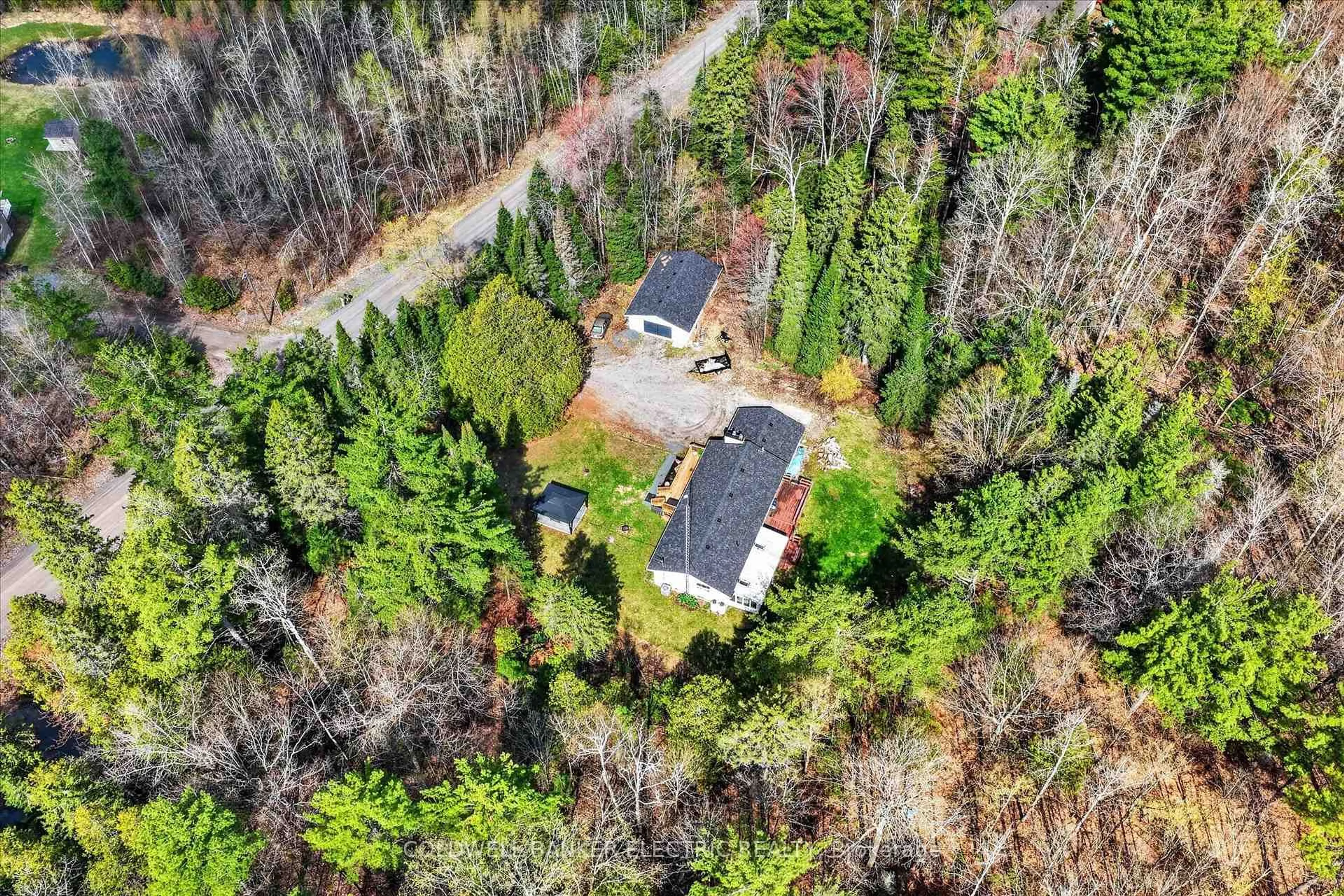 A pic from outside/outdoor area/front of a property/back of a property/a pic from drone, forest/trees view for 517 2nd Line Belmont, Havelock-Belmont-Methuen Ontario K0L 1Z0