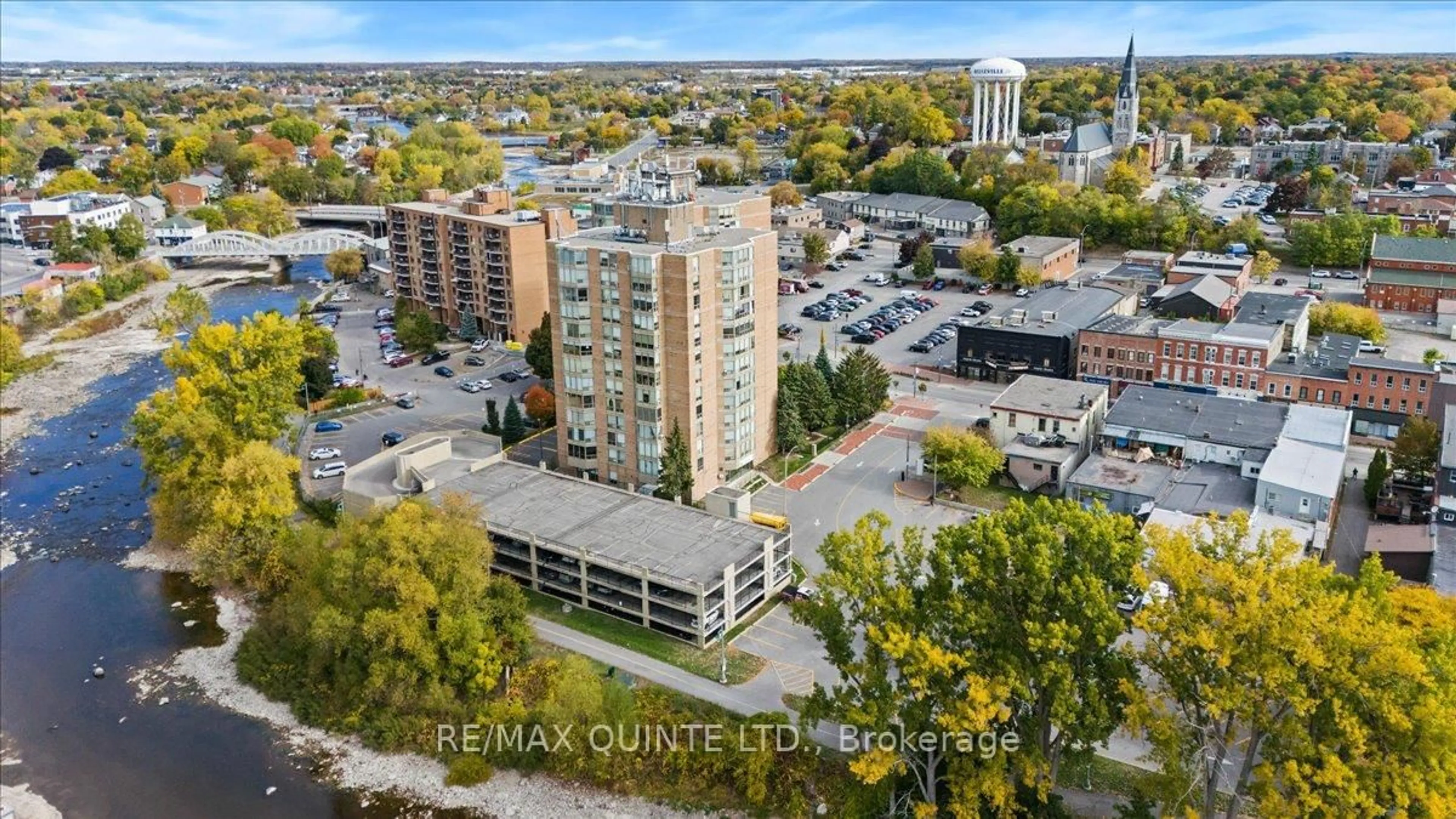 A pic from outside/outdoor area/front of a property/back of a property/a pic from drone, city buildings view from balcony for 344 Front St #201, Belleville Ontario K8N 5M4