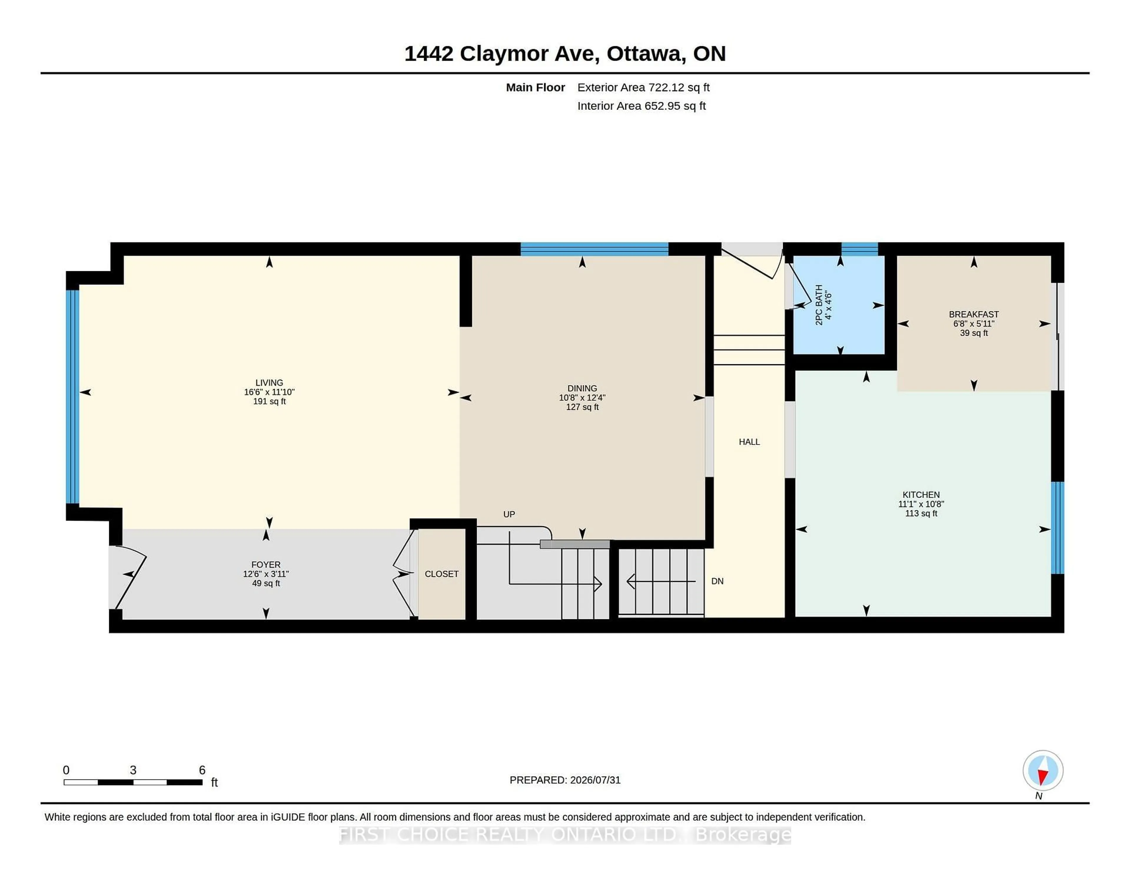 Floor plan for 1442 Claymor Ave, Ottawa Ontario K2C 1S6