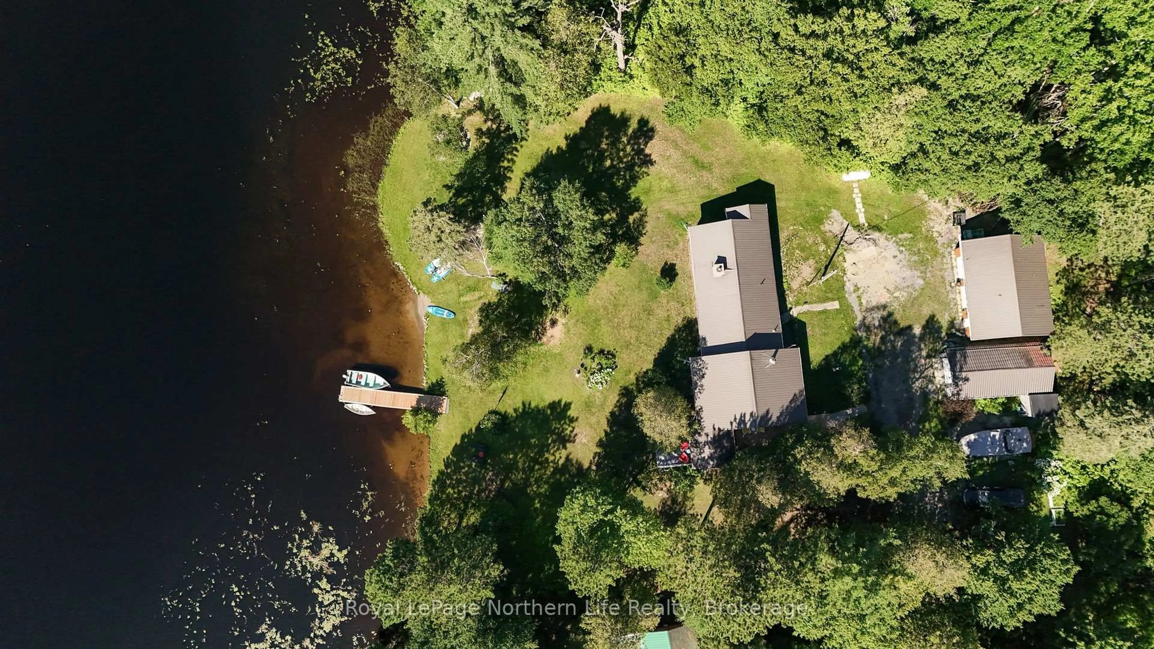 A pic from outside/outdoor area/front of a property/back of a property/a pic from drone, water/lake/river/ocean view for 2912 Highway 11, Unorganized Townships Ontario P0H 1T0