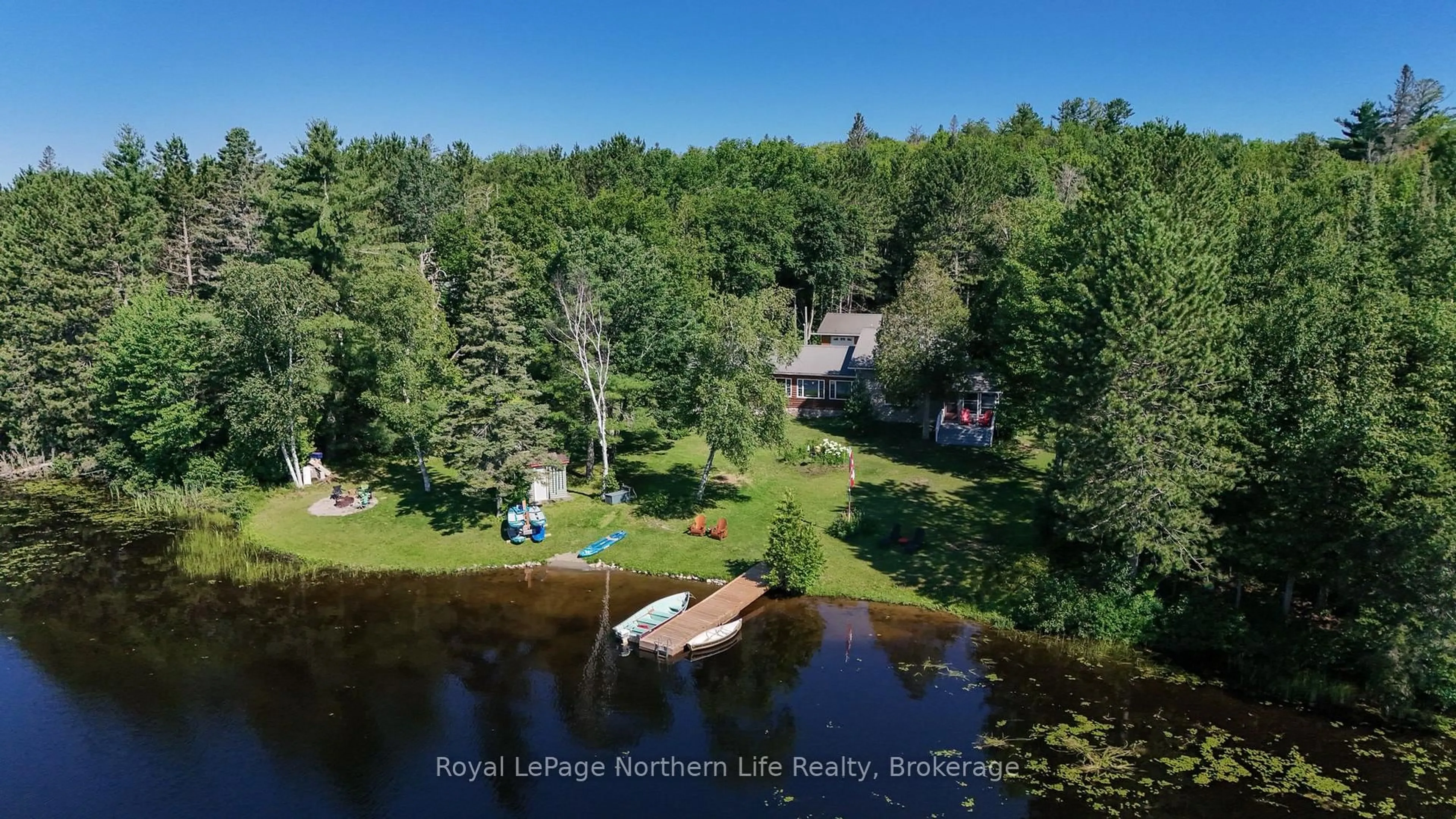 A pic from outside/outdoor area/front of a property/back of a property/a pic from drone, water/lake/river/ocean view for 2912 Highway 11, Unorganized Townships Ontario P0H 1T0