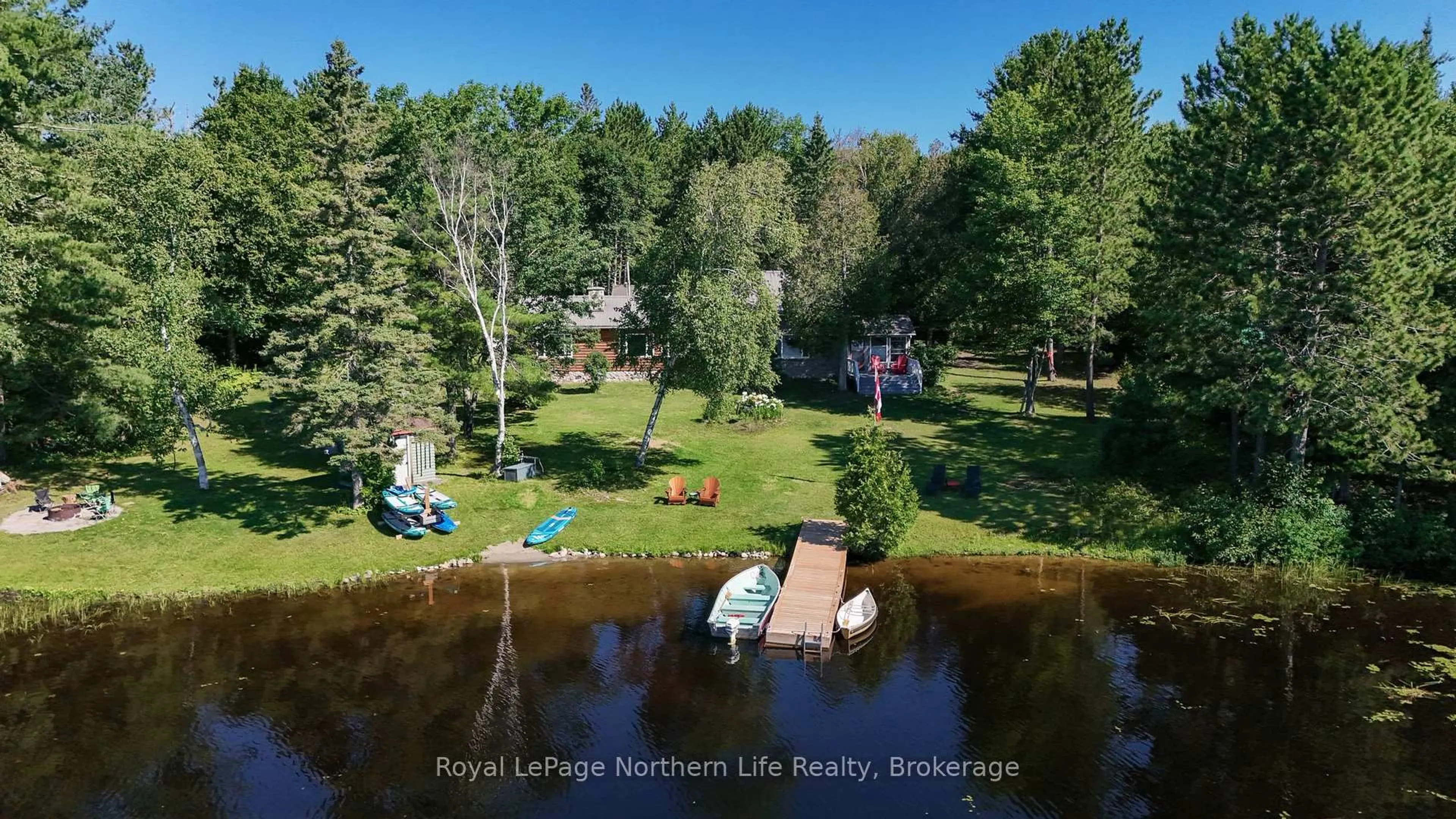 A pic from outside/outdoor area/front of a property/back of a property/a pic from drone, water/lake/river/ocean view for 2912 Highway 11, Unorganized Townships Ontario P0H 1T0