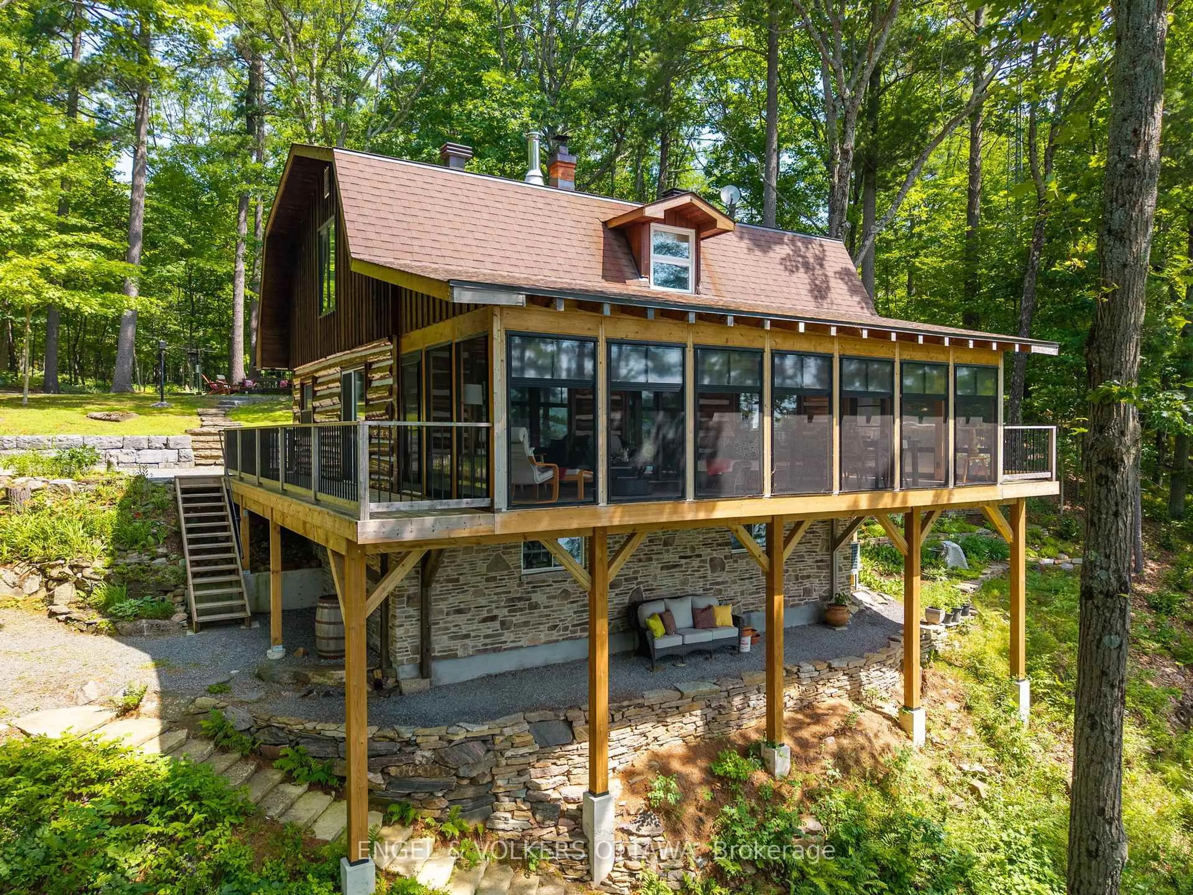 Home with vinyl exterior material, water/lake/river/ocean view for 216 Connies Lane, Rideau Lakes Ontario K0G 1X0