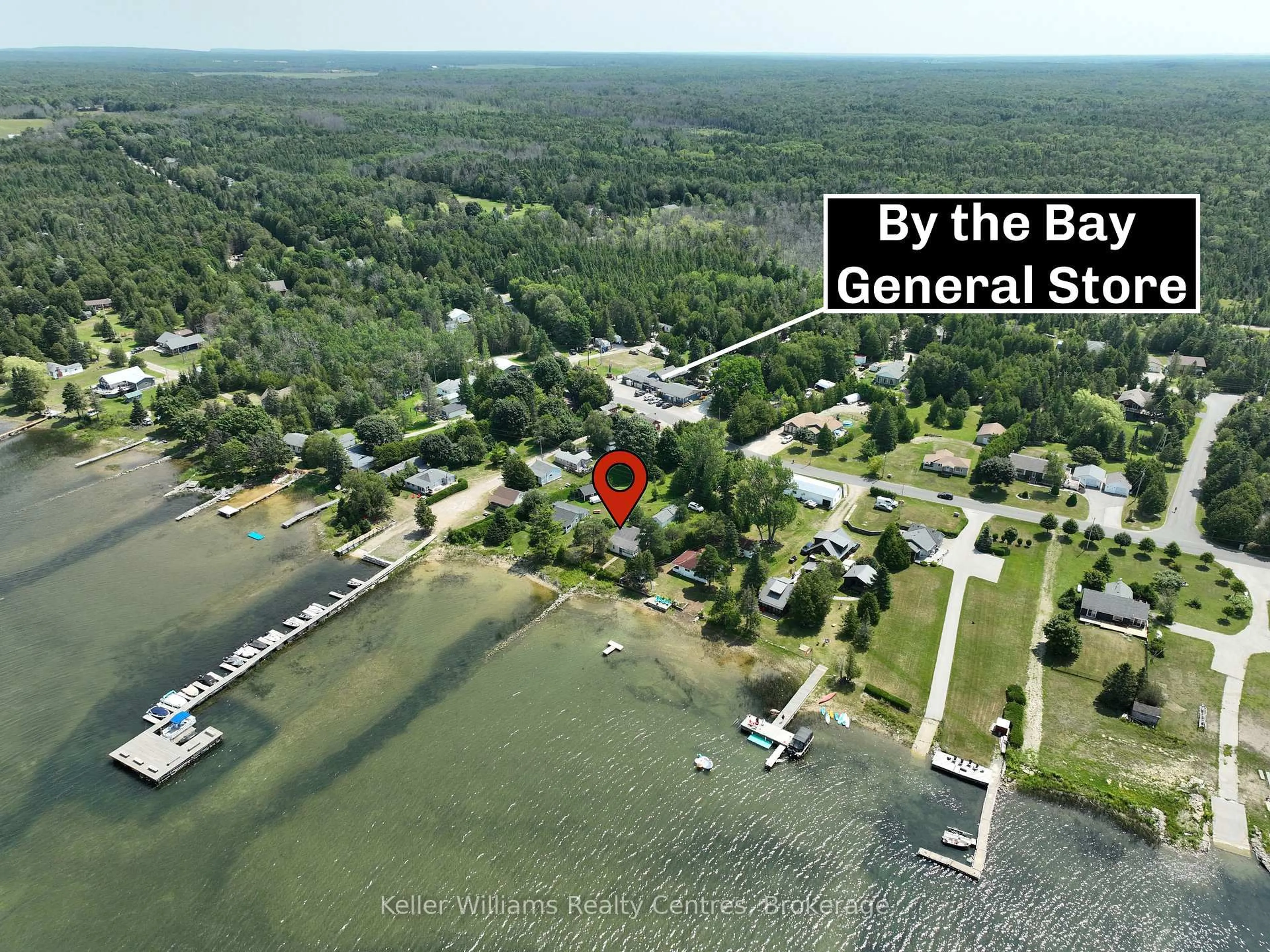 A pic from outside/outdoor area/front of a property/back of a property/a pic from drone, water/lake/river/ocean view for 828 Pike Bay Rd, Northern Bruce Peninsula Ontario N0H 2T0