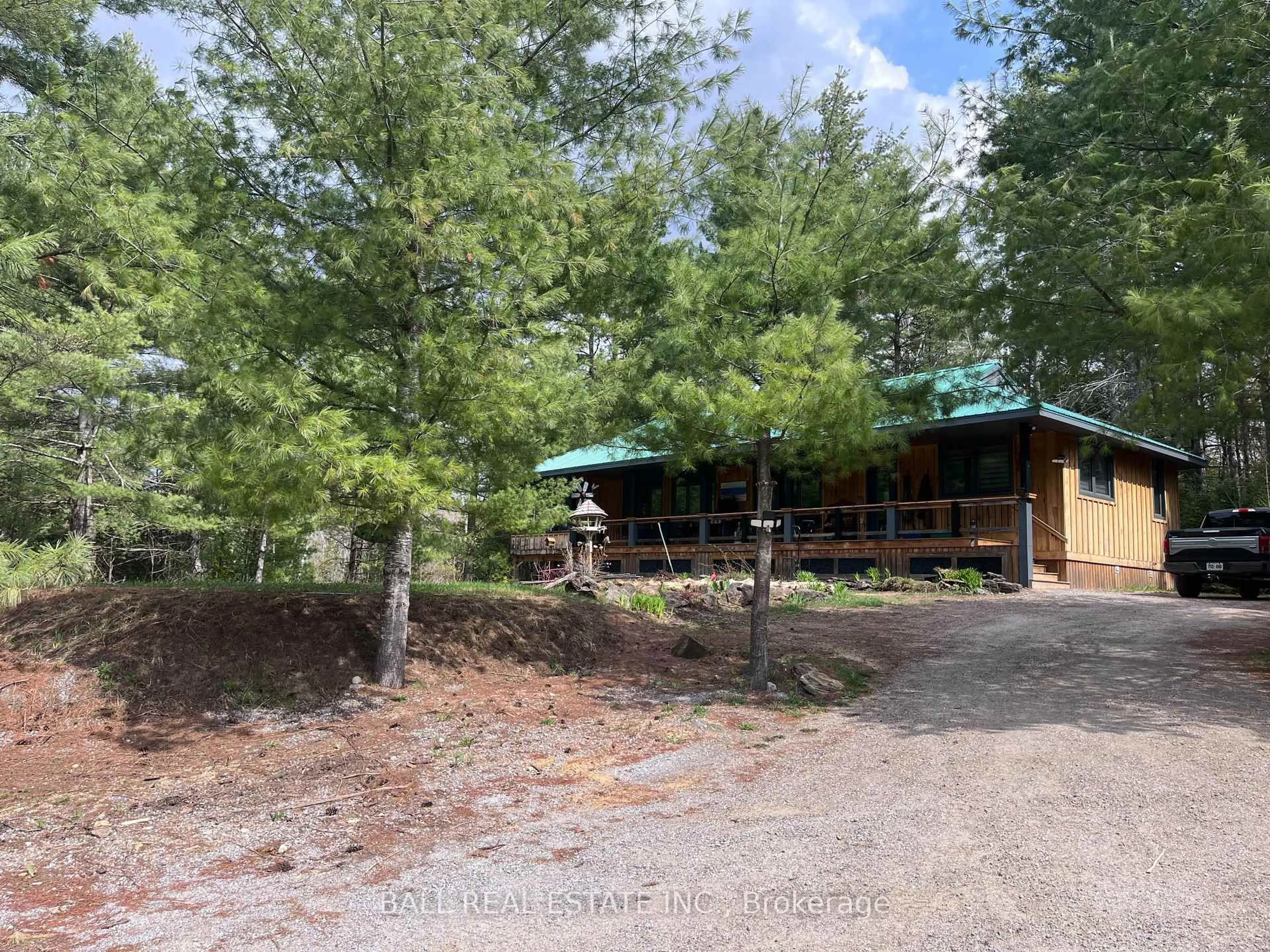 A pic from outside/outdoor area/front of a property/back of a property/a pic from drone, forest/trees view for 1956 Smith Rd, Ardoch Ontario K0H 1C0