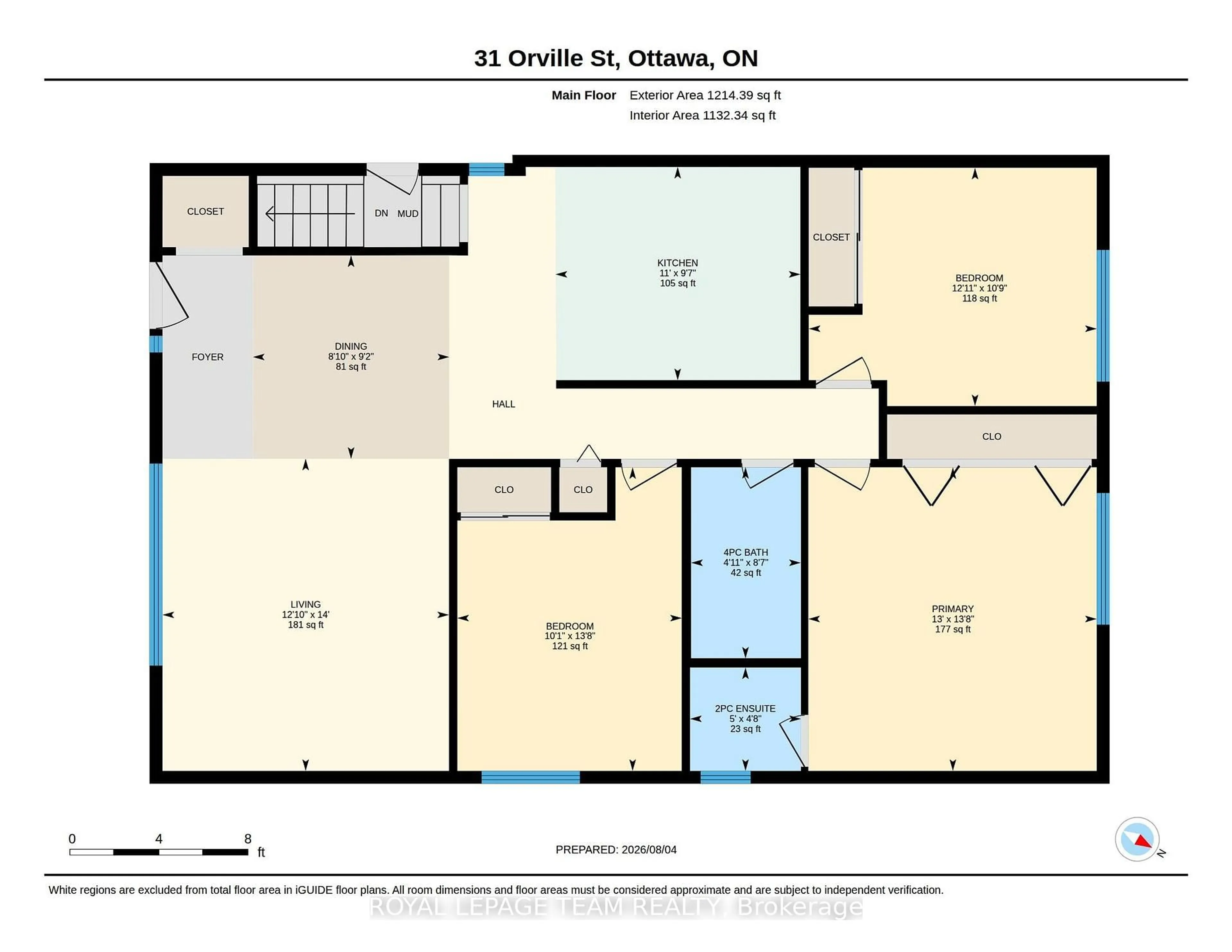Floor plan for 31 Orville St, Ottawa Ontario K2S 1M6