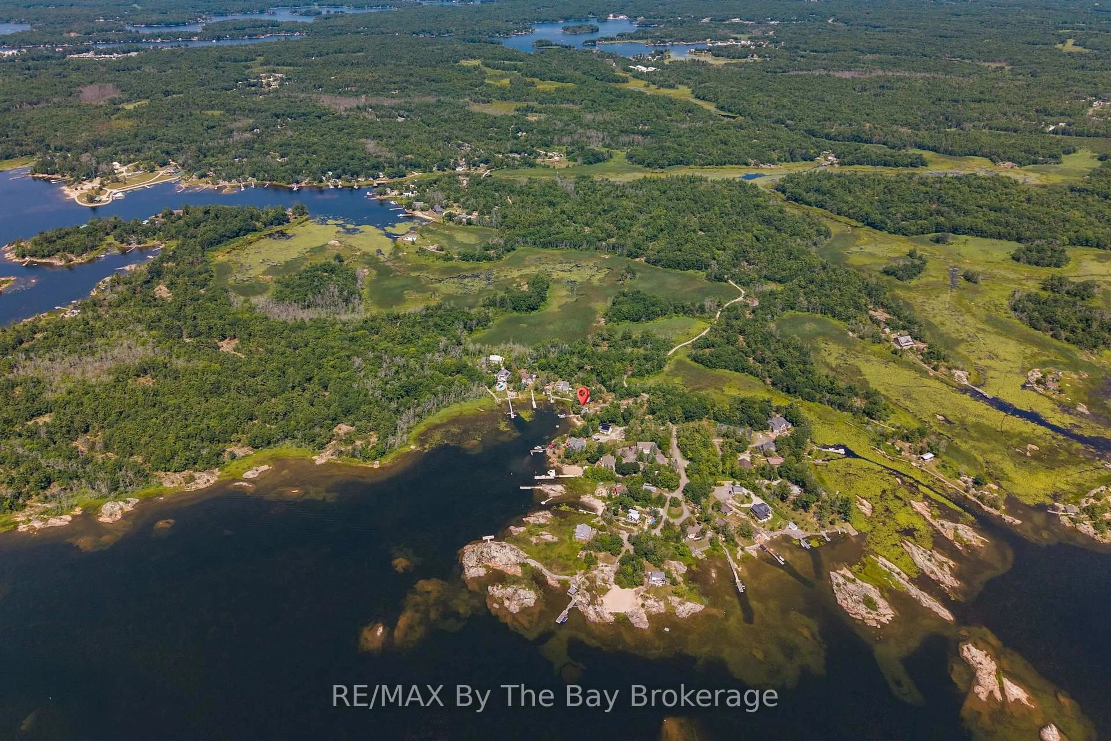 A pic from outside/outdoor area/front of a property/back of a property/a pic from drone, water/lake/river/ocean view for 294 Prisque Rd, Georgian Bay Ontario L0K 1S0