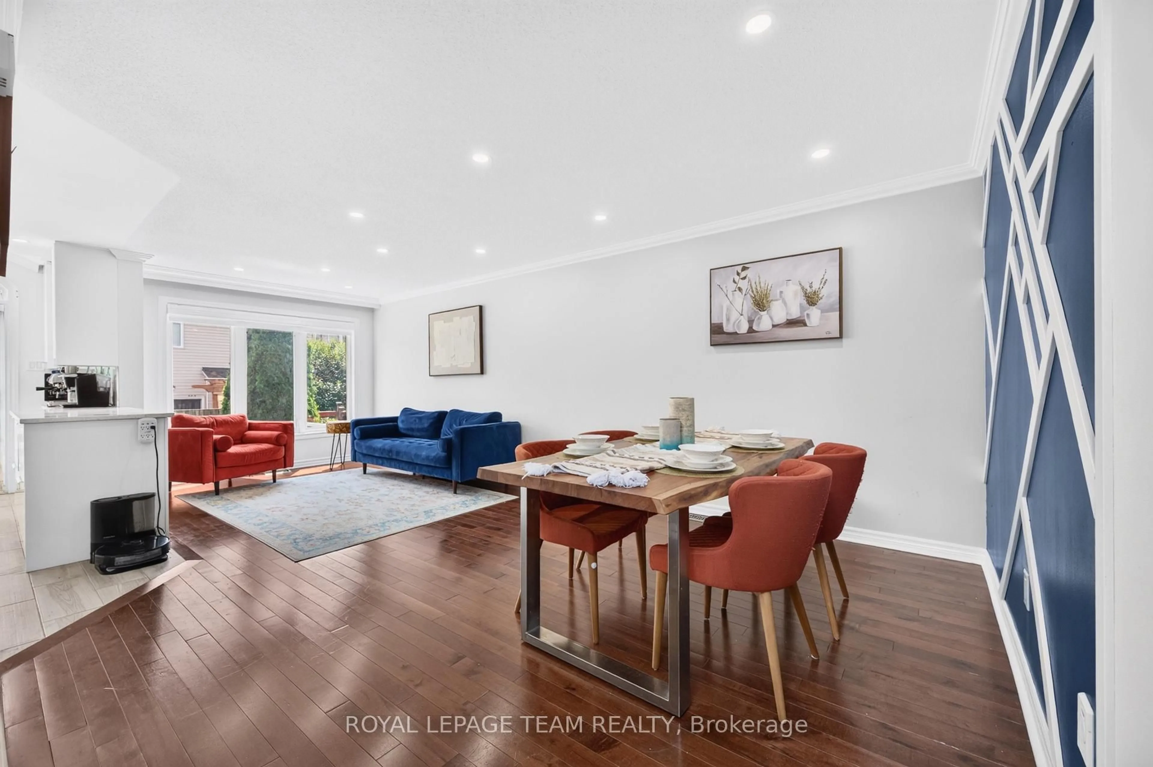 Living room with furniture, wood/laminate floor for 599 Malkowski St, Ottawa Ontario K2K 0B4