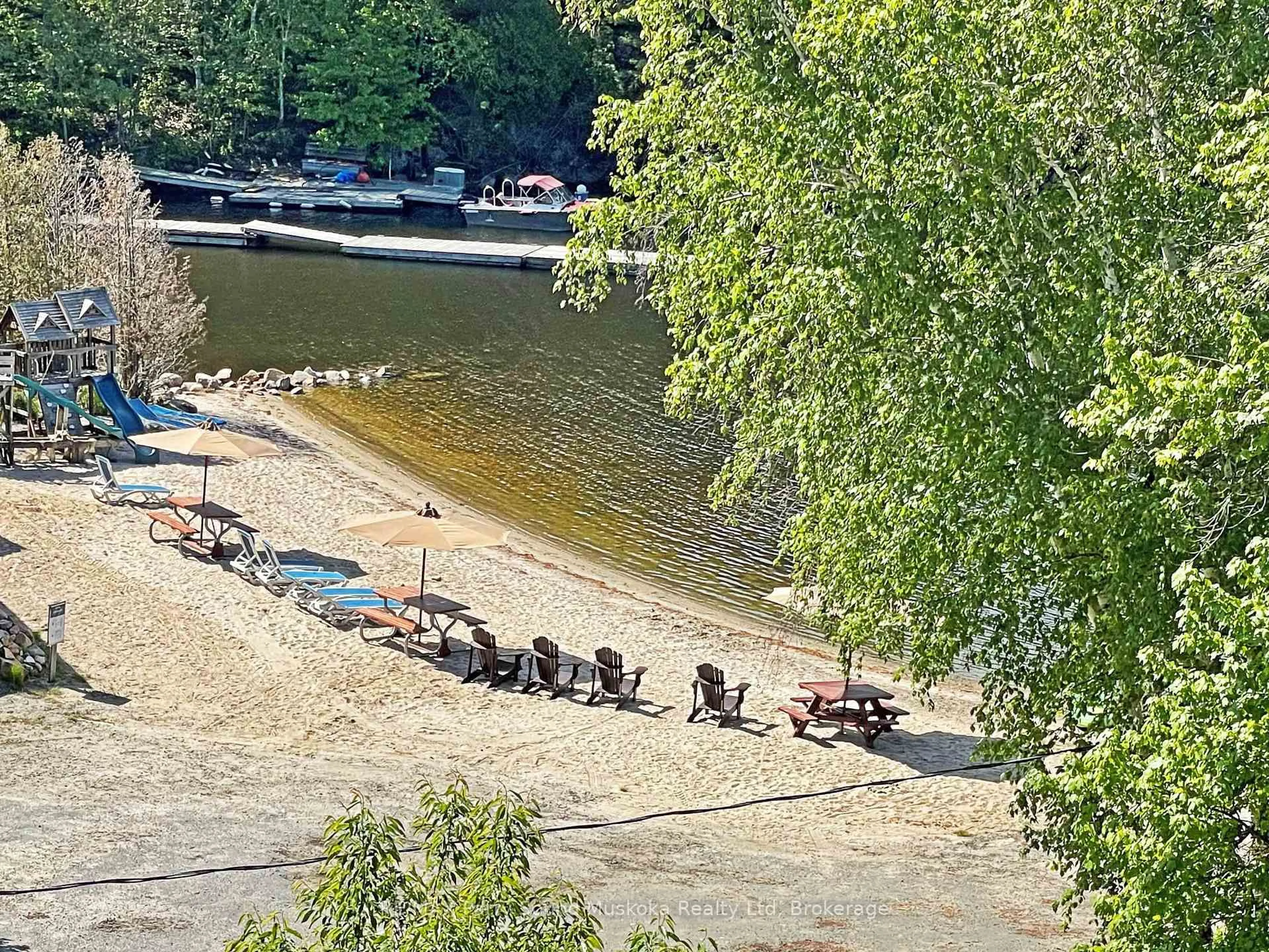 A pic from outside/outdoor area/front of a property/back of a property/a pic from drone, water/lake/river/ocean view for 111 NORTH SHORE Rd #3, The Archipelago Ontario P0G 1K0