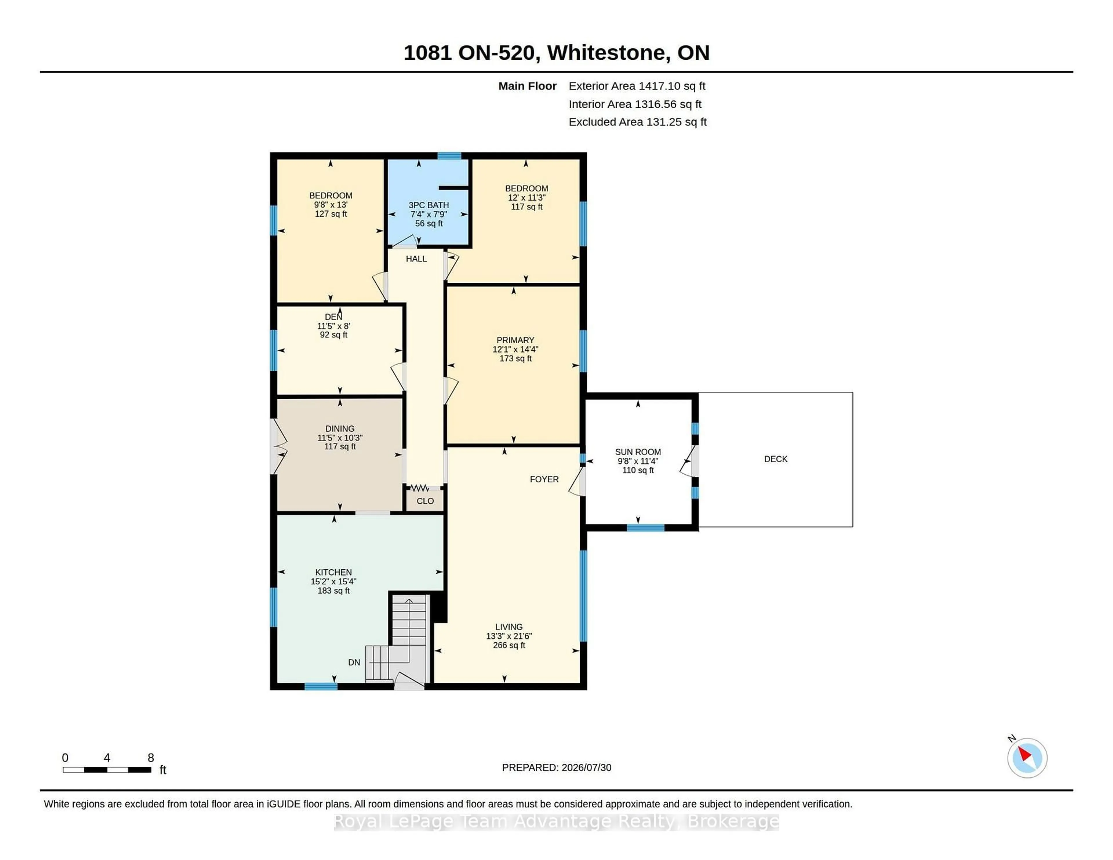 Floor plan for 1081 Hwy 520 Highway, Whitestone Ontario P0A 1G0