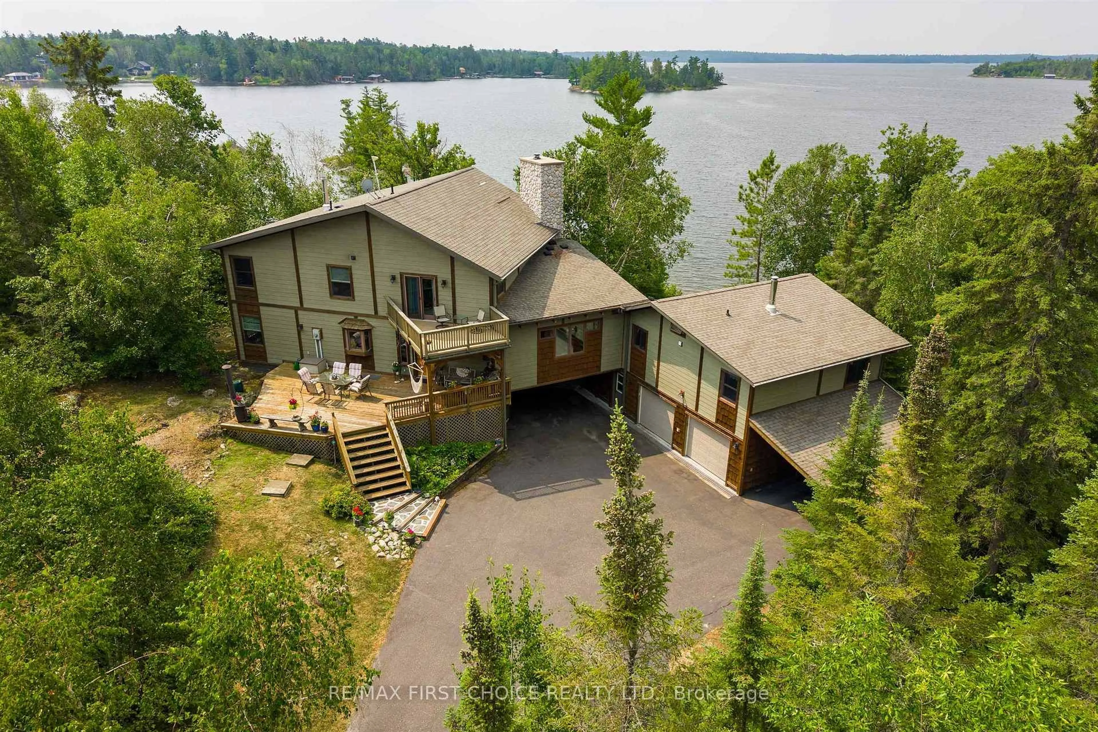 A pic from outside/outdoor area/front of a property/back of a property/a pic from drone, water/lake/river/ocean view for 1513 B Storm Bay Rd, Kenora Remote Area Ontario P0X 1H0