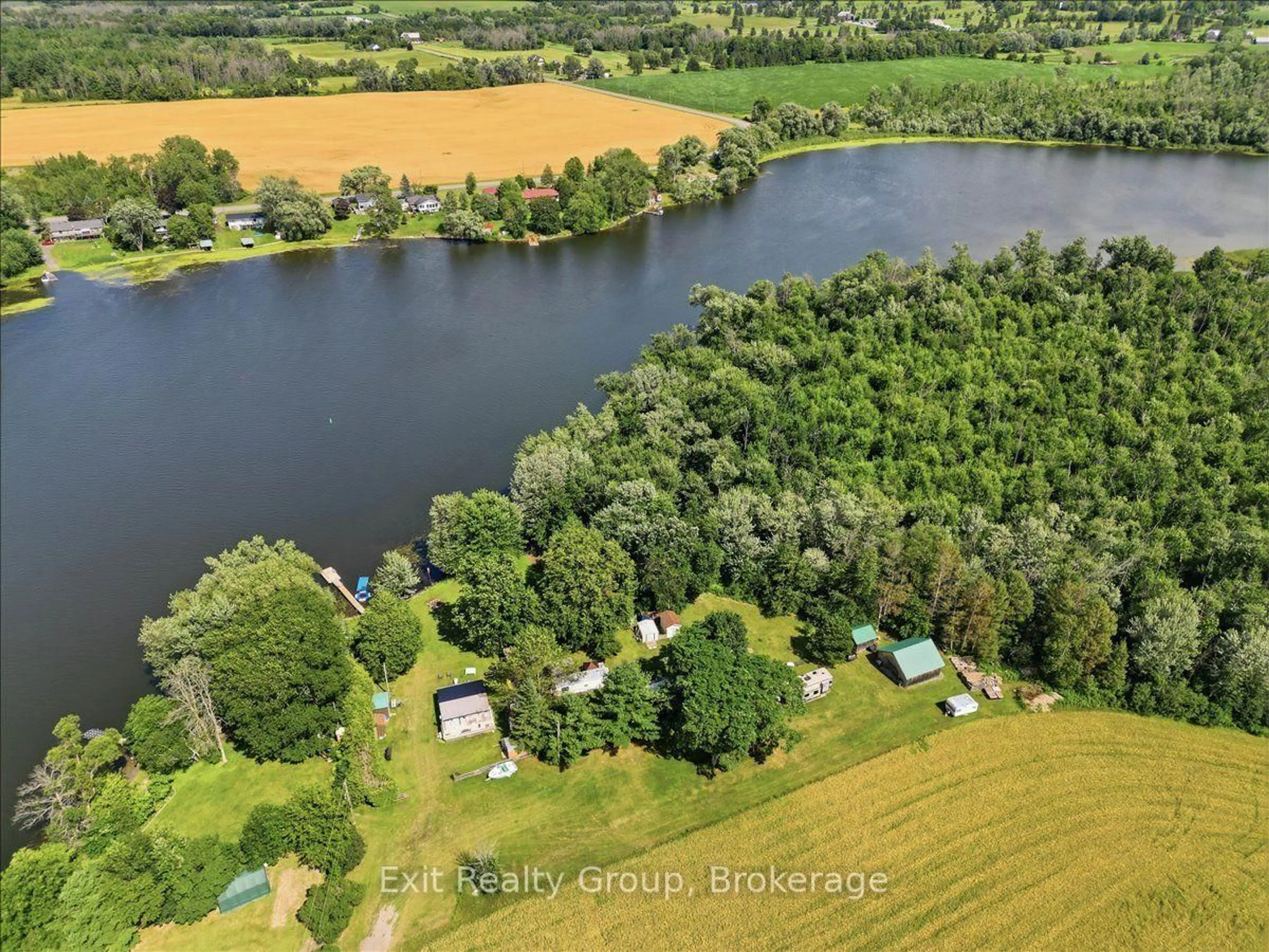 A pic from outside/outdoor area/front of a property/back of a property/a pic from drone, water/lake/river/ocean view for 71 Cooke Lane, Hastings Ontario K0K 2C0