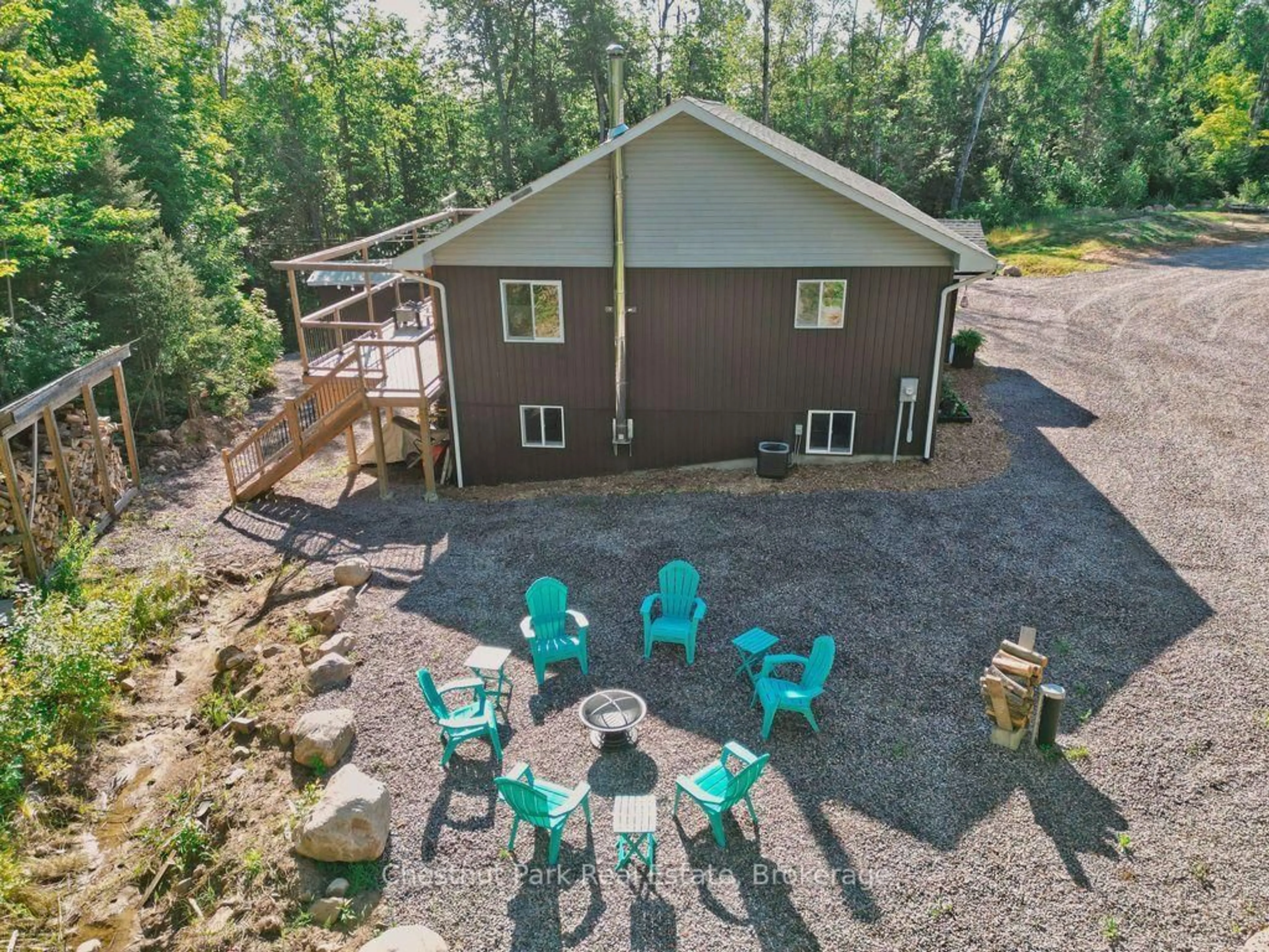 A pic from outside/outdoor area/front of a property/back of a property/a pic from drone, water/lake/river/ocean view for 1170 Alderdale Rd, Powassan Ontario P0H 1Z0