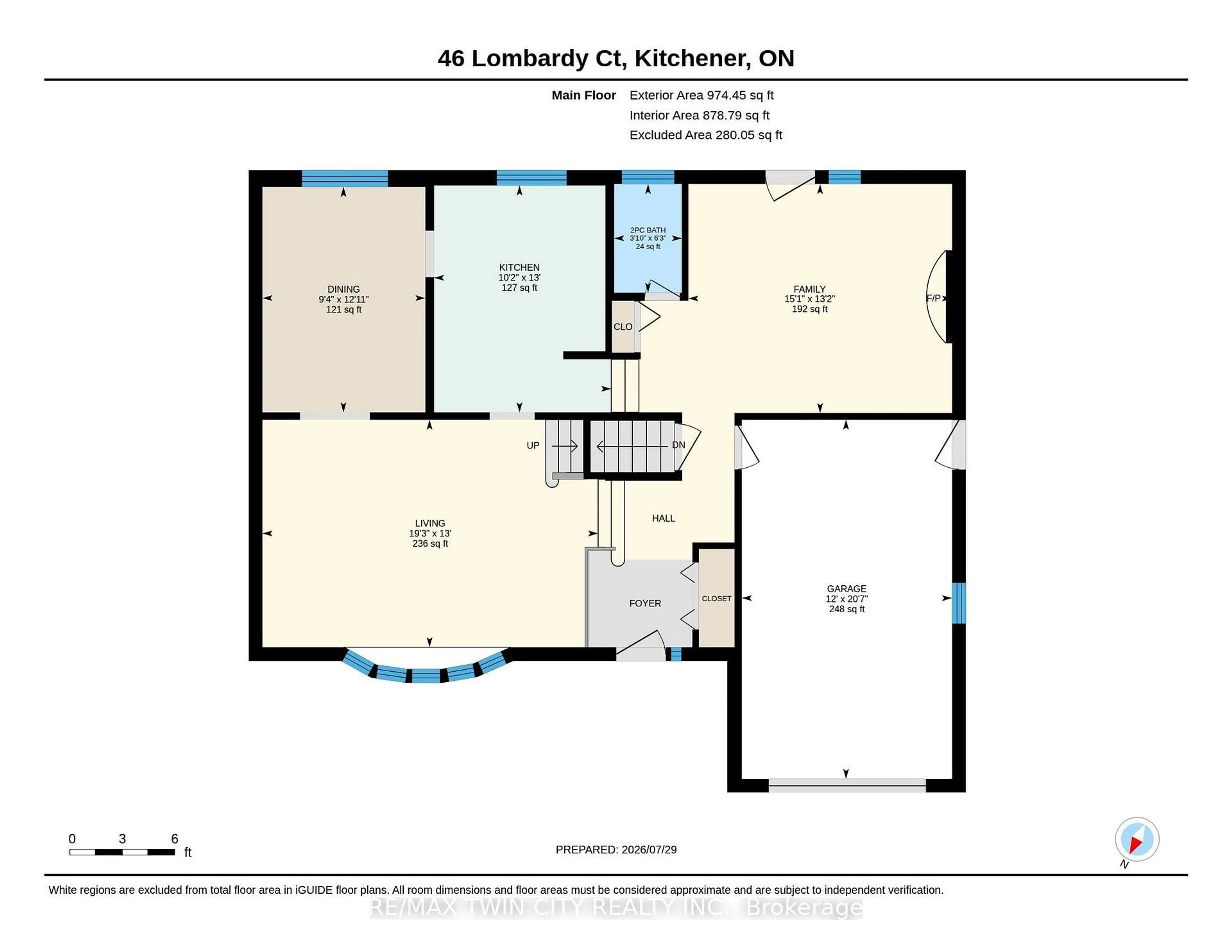 Floor plan for 46 Lombardy Crt, Kitchener Ontario N2M 1W7