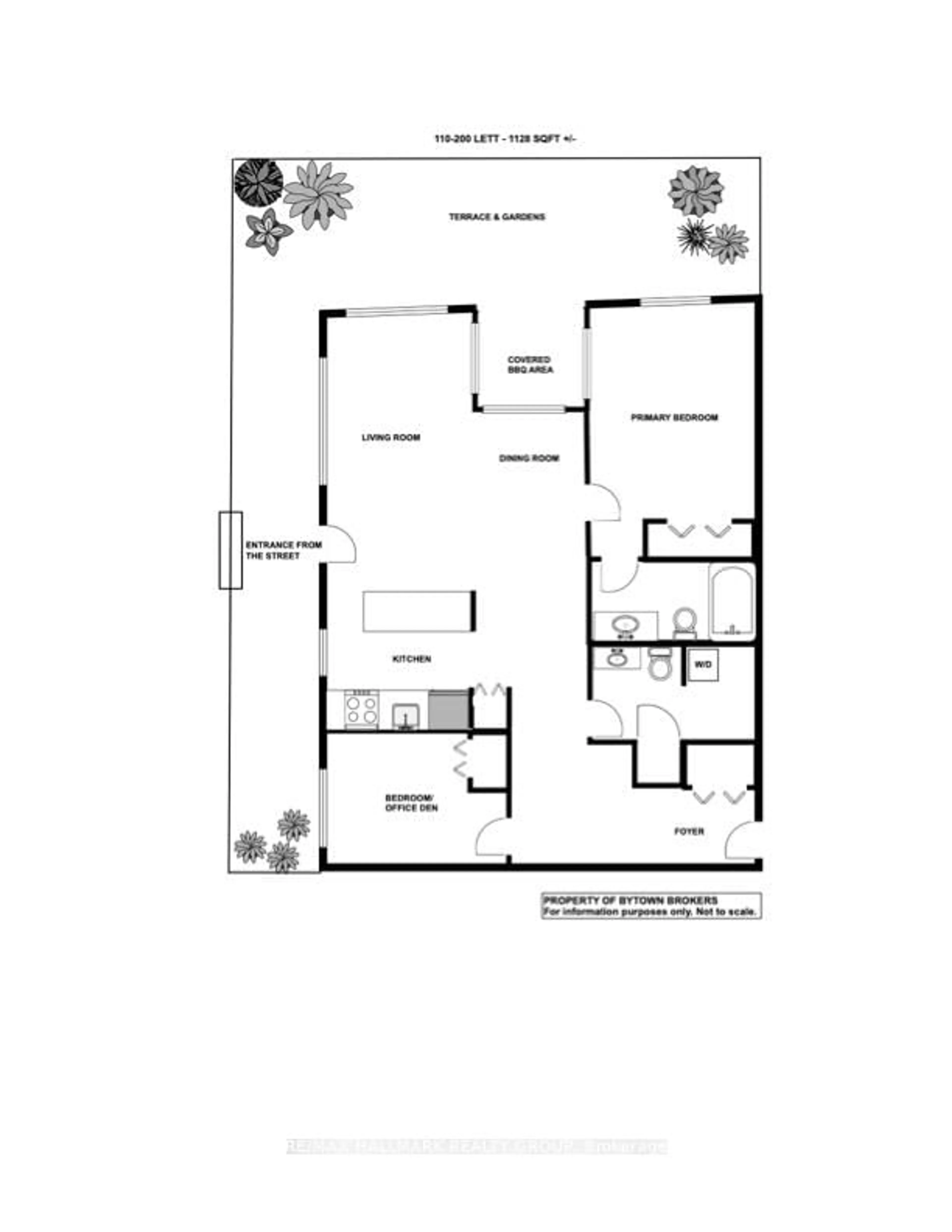 Floor plan for 200 Lett St #110, Ottawa Ontario K1R 0A7