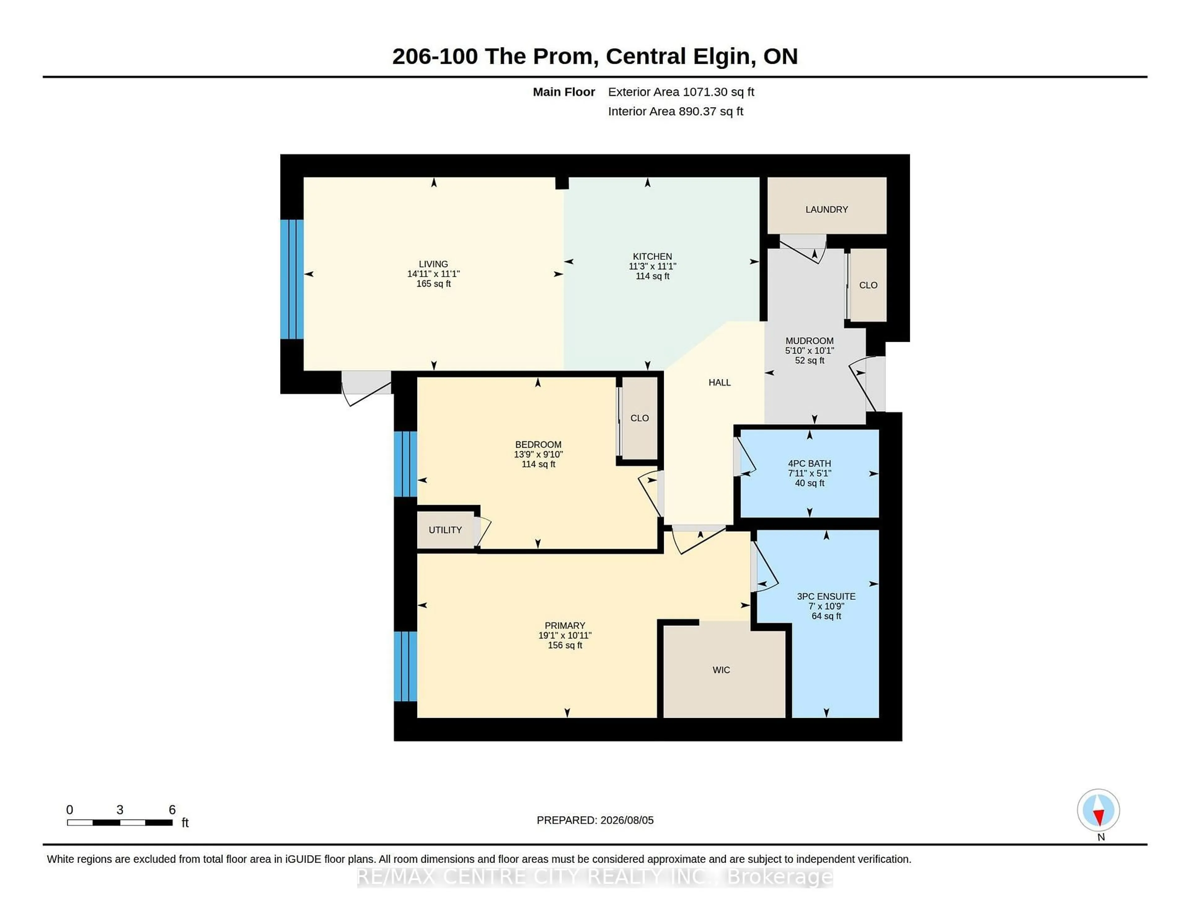 Floor plan for 100 The Prom #206, Central Elgin Ontario N5L 0B7