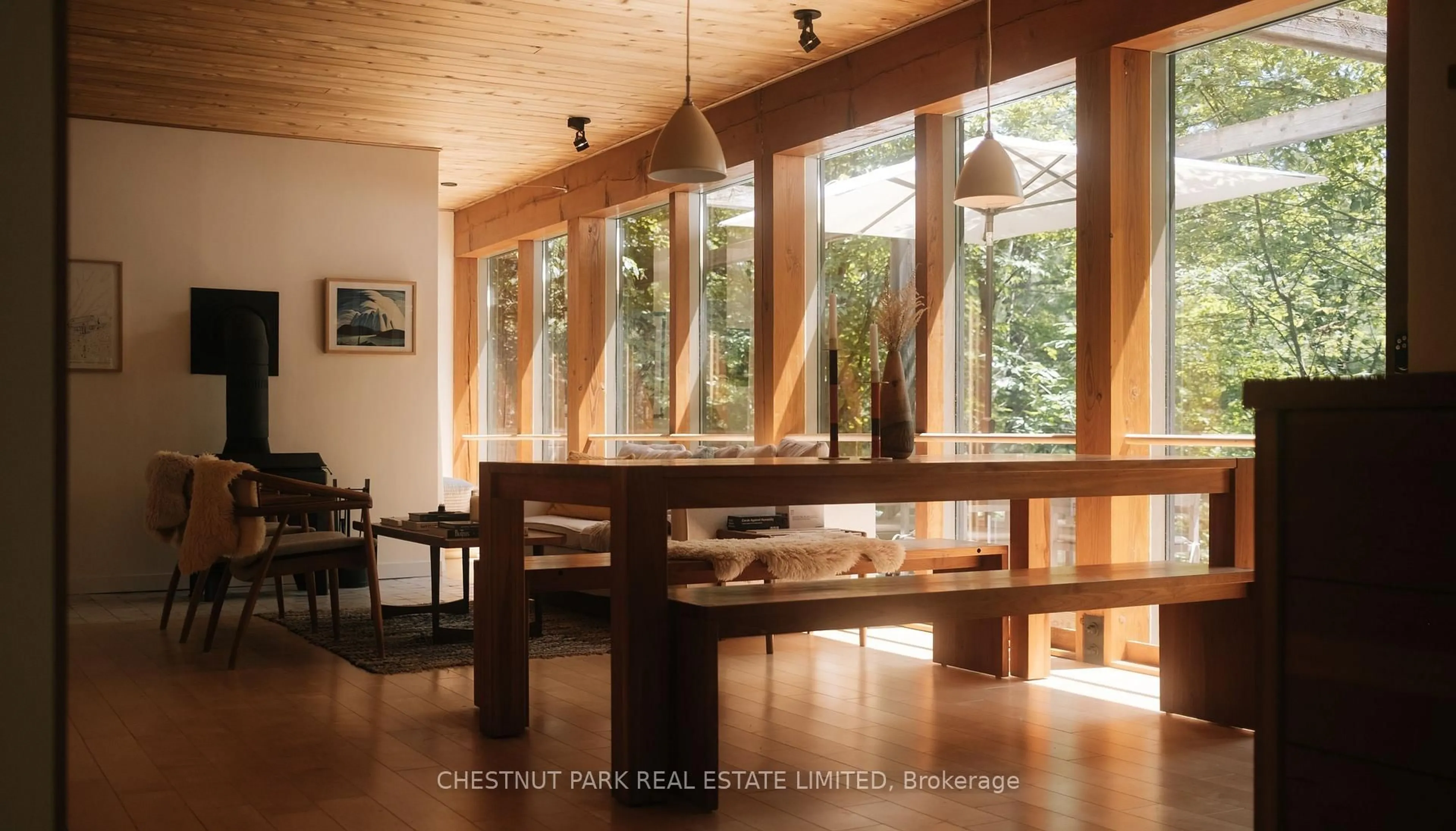 Dining room, wood/laminate floor for 158A Ponacka Rd, Coe Hill Ontario K0L 1P0