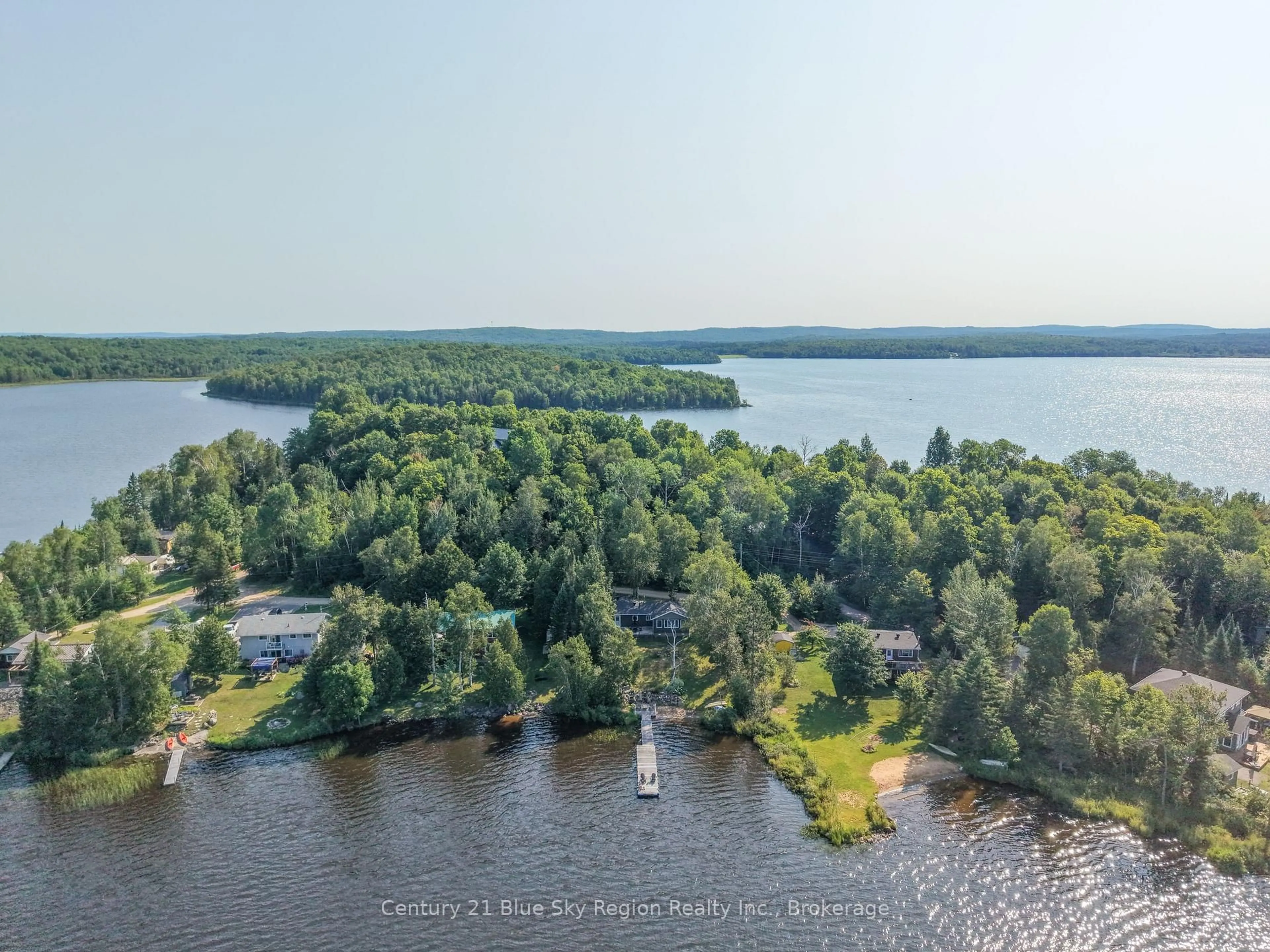 A pic from outside/outdoor area/front of a property/back of a property/a pic from drone, water/lake/river/ocean view for 485 Mallard Haven Rd, Chisholm Ontario P0H 1B0