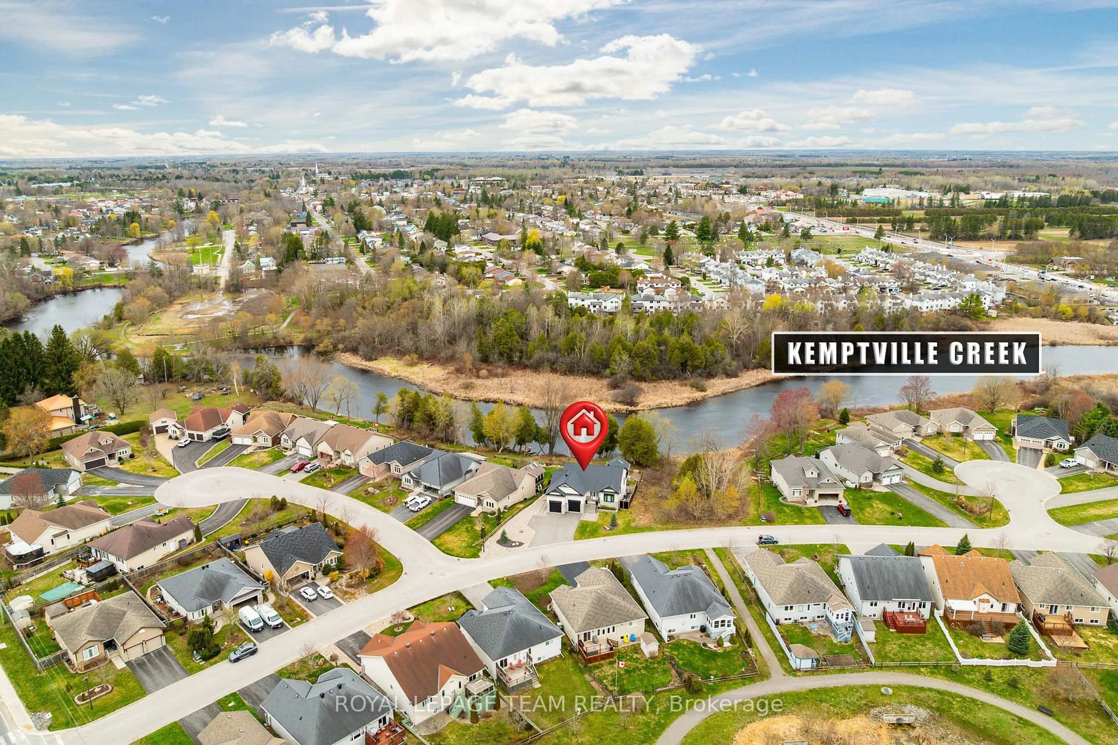 A pic from outside/outdoor area/front of a property/back of a property/a pic from drone, water/lake/river/ocean view for 51 Westerra Way, North Grenville Ontario K0G 1J0
