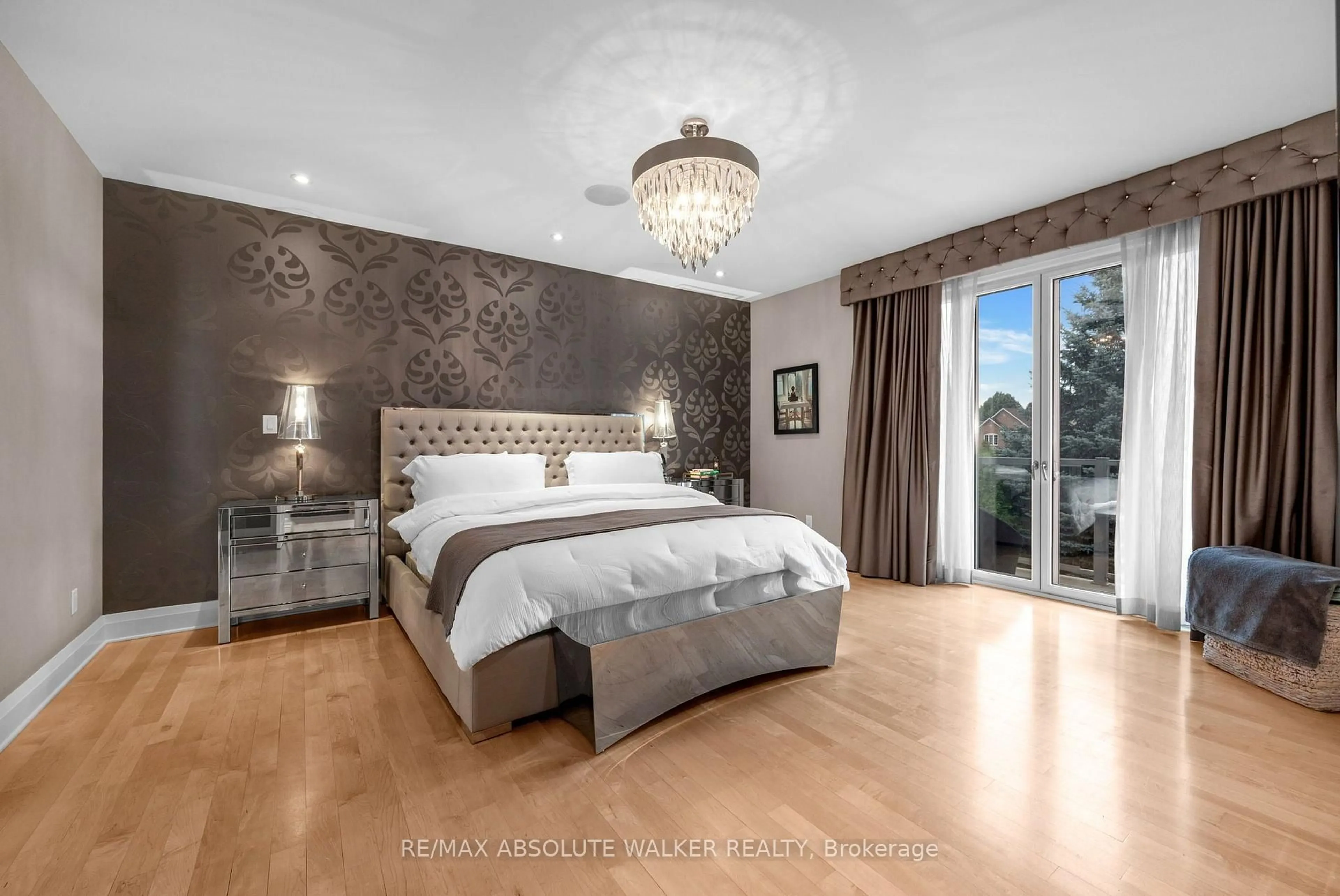 Bedroom with bed, wood/laminate floor for 56 Aldridge Way, Ottawa Ontario K2G 4H8