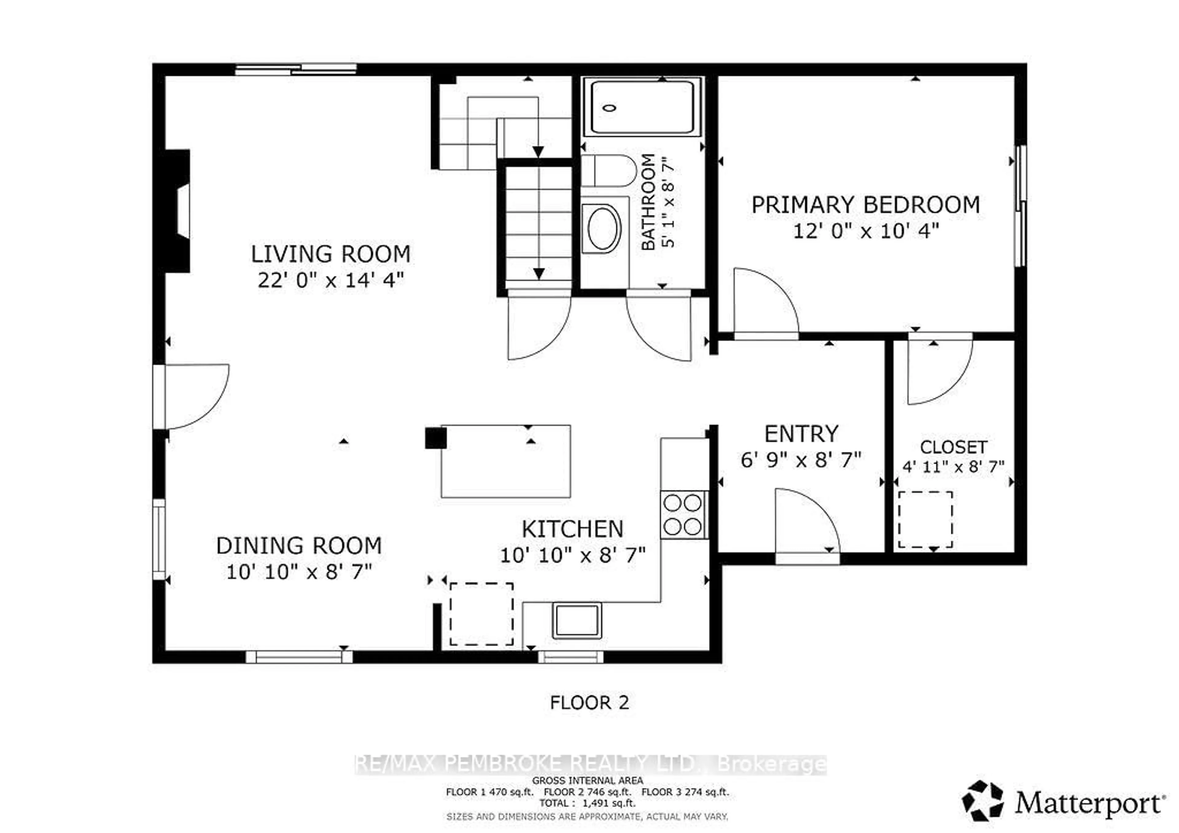 Floor plan for 597 Almira St, Pembroke Ontario K8A 4A3