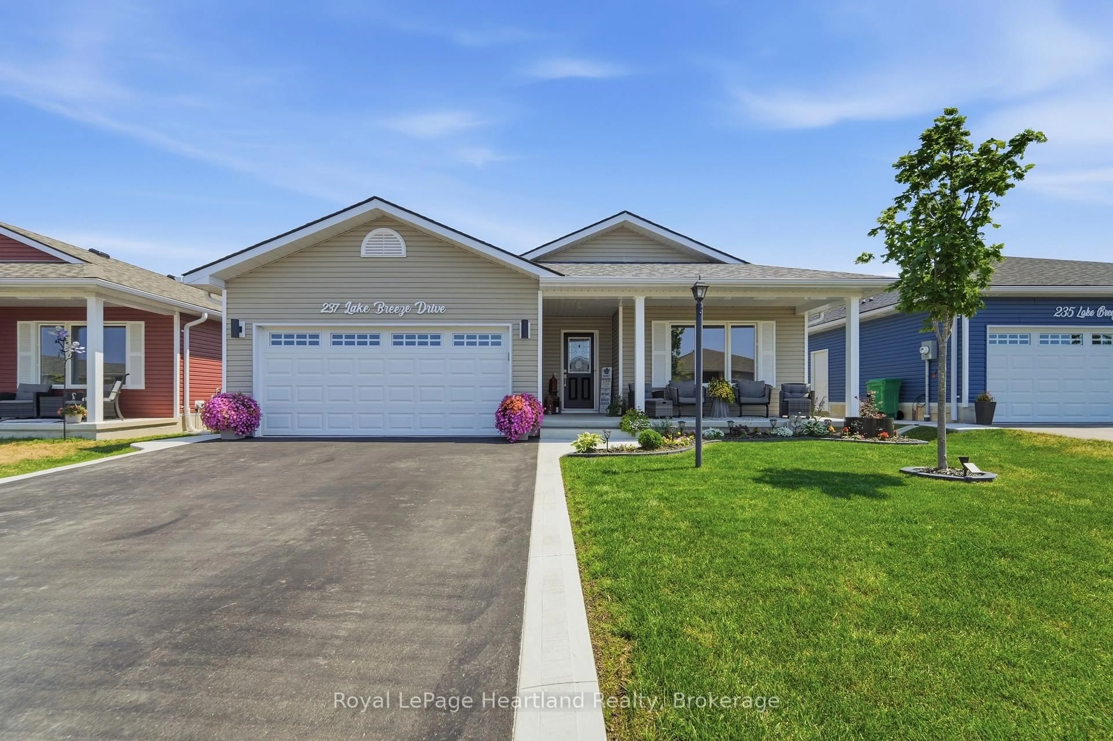 Home with vinyl exterior material, street for 237 Lake Breeze Dr, Ashfield-Colborne-Wawanosh Ontario N7A 0C6